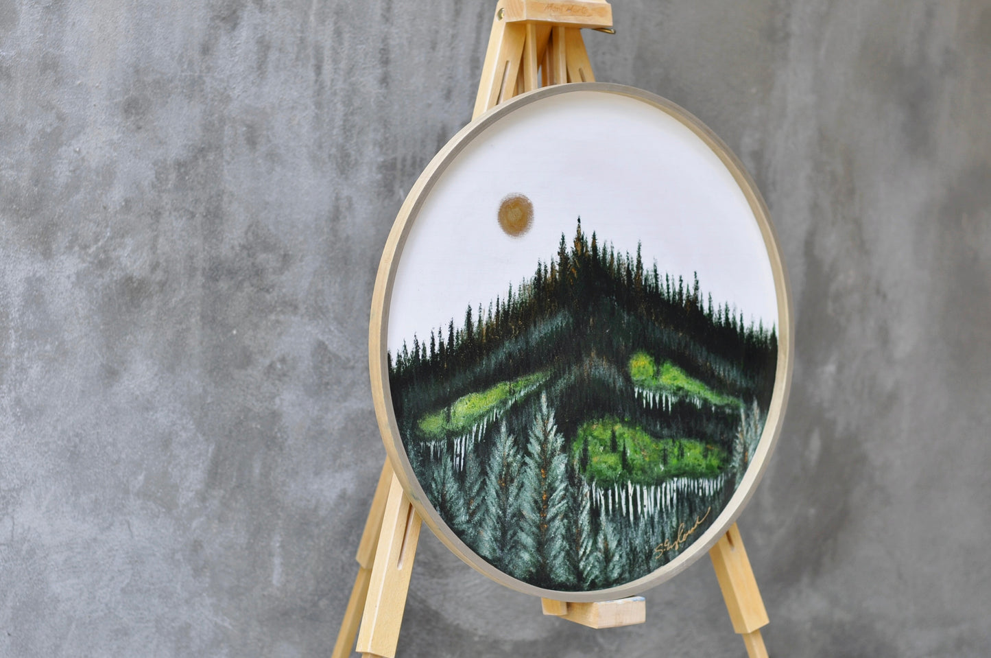 'Its the climb' 22" round original art