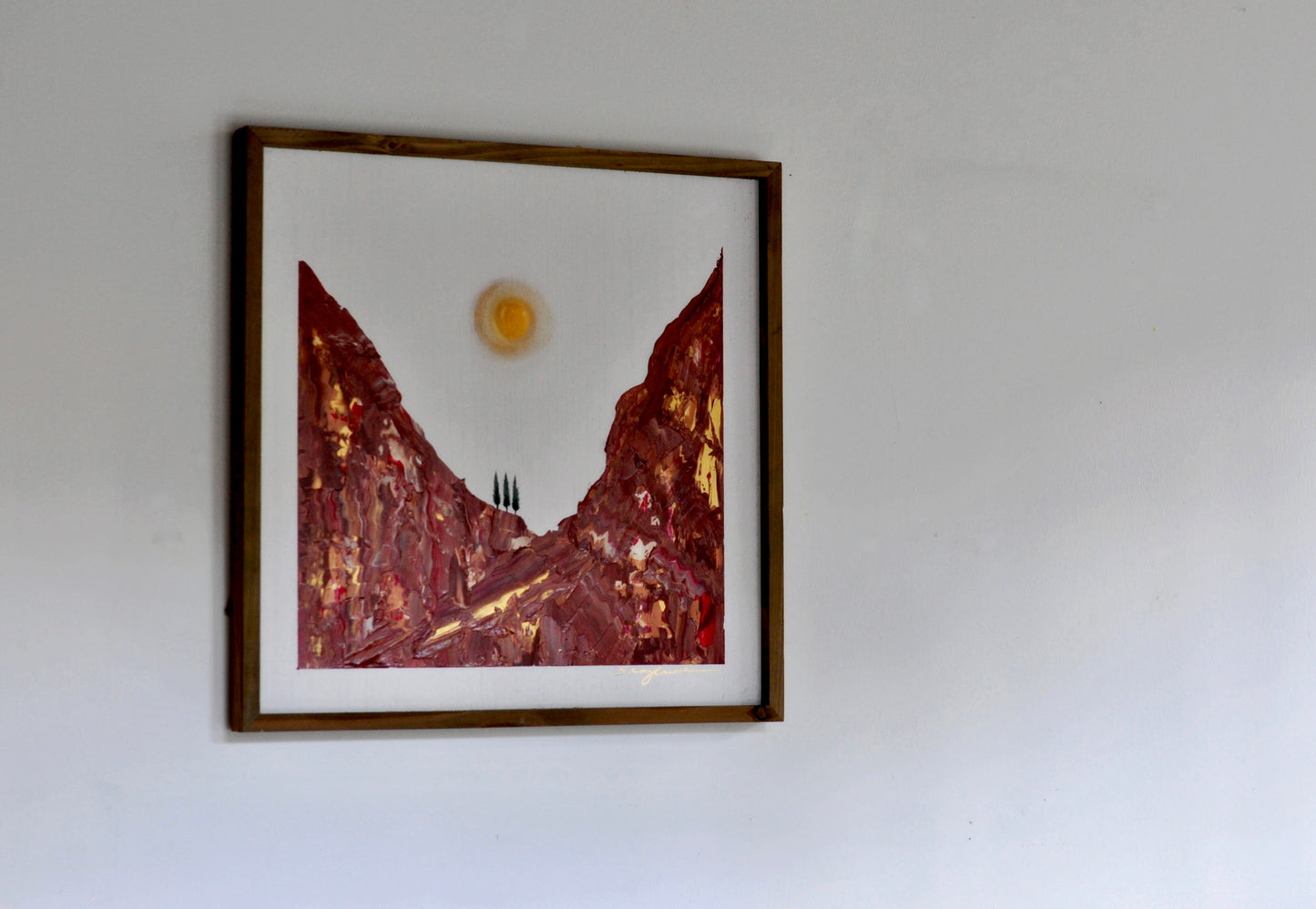 'Three trees' 20x20" original art on wood