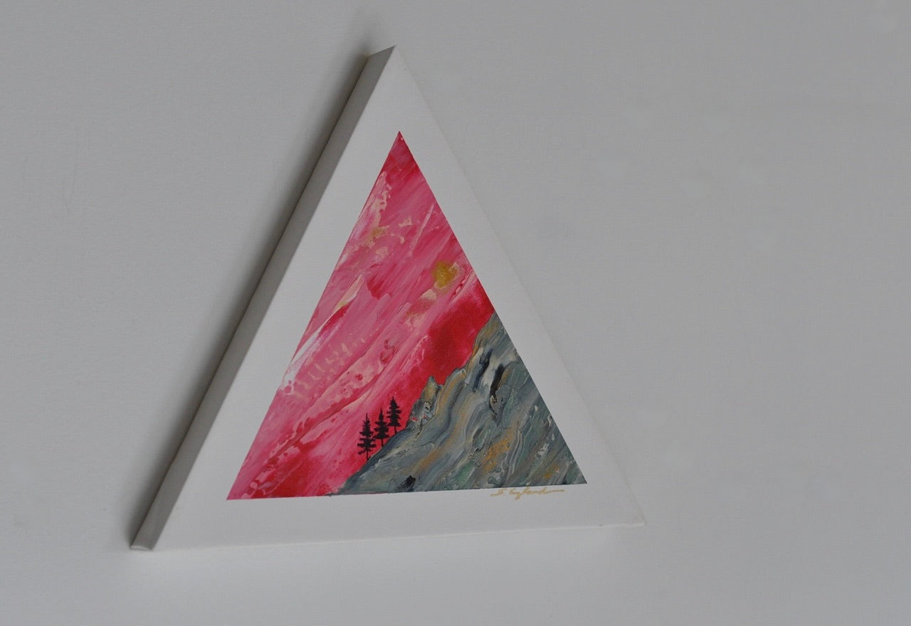 Three trees 18" triangle original art