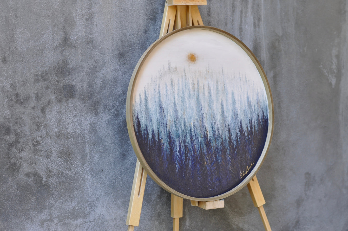 'Stay in place' 22x22" original art on wood board