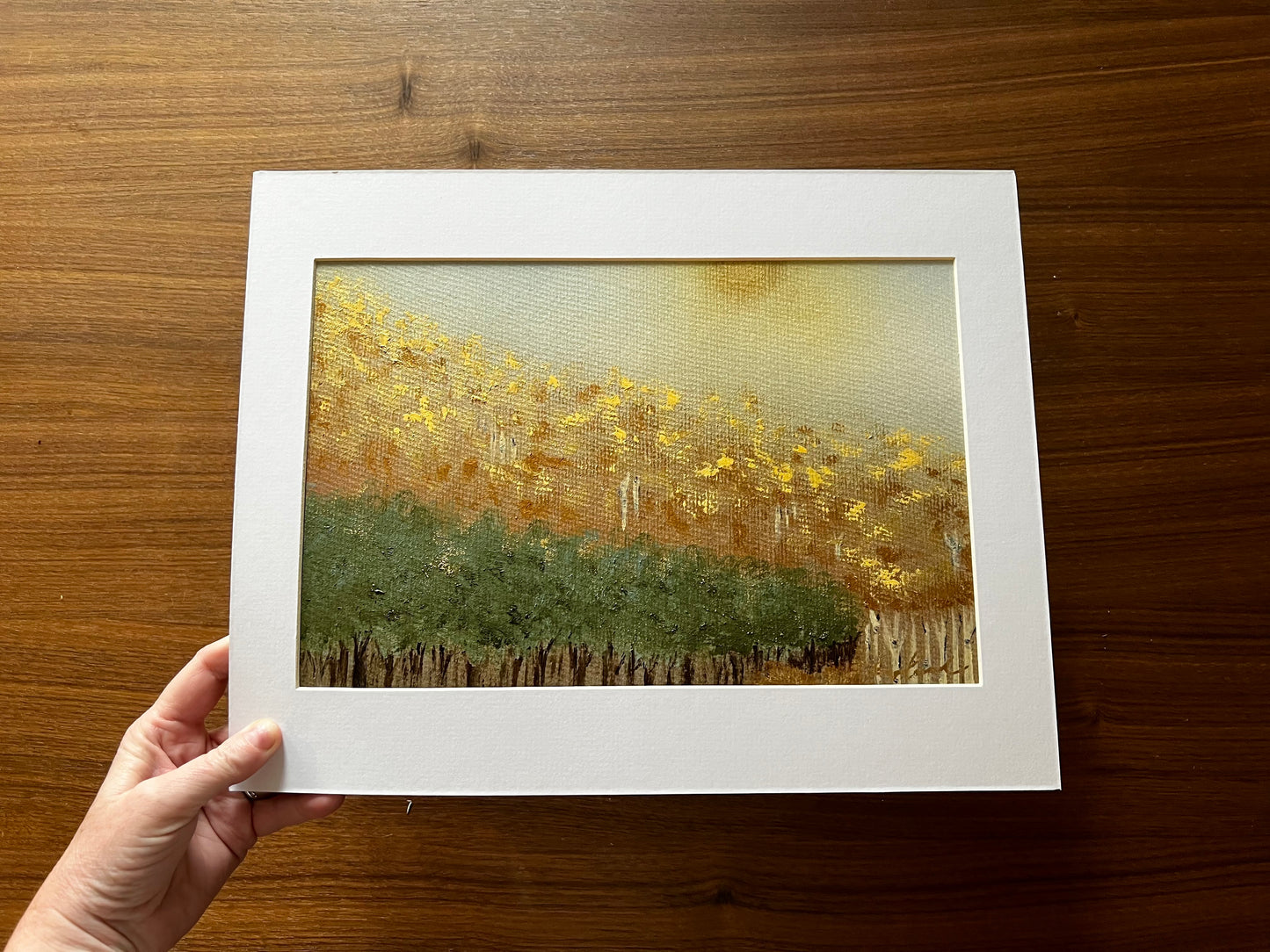 'Fall feels' 9x12" original art 11x14" mat