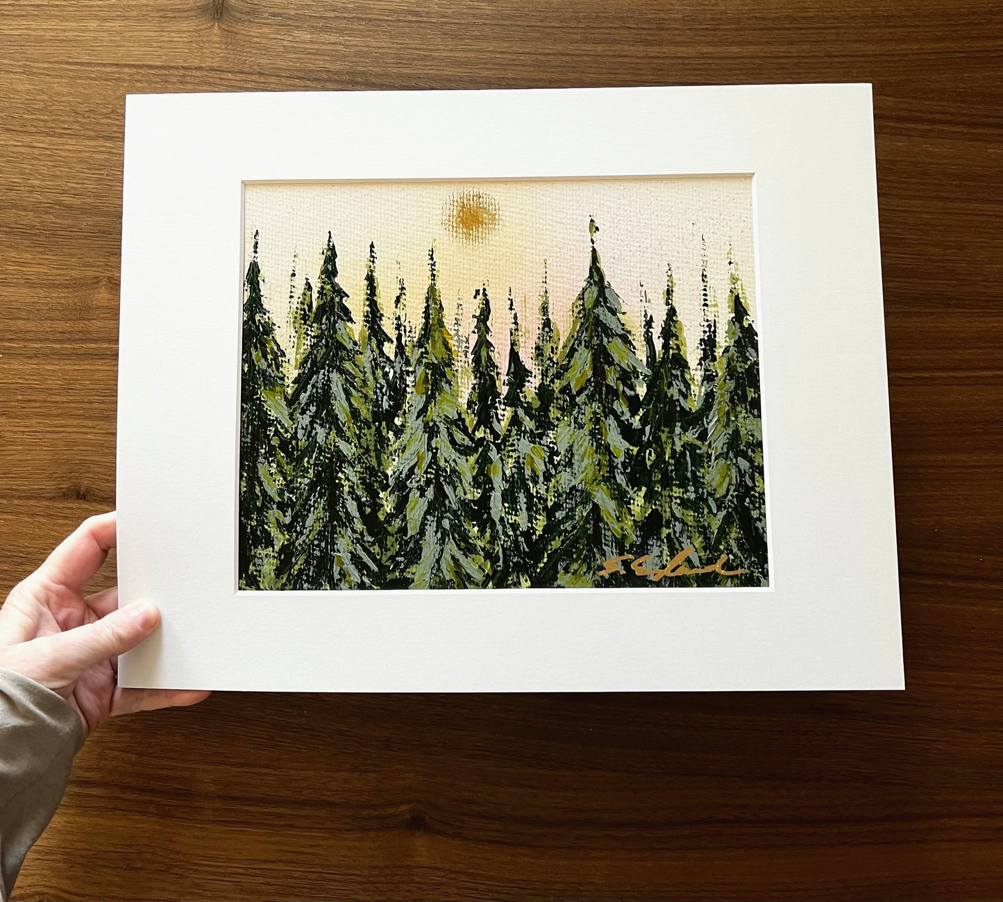 'Planting roots' 9x12" original art in 11x14" mat