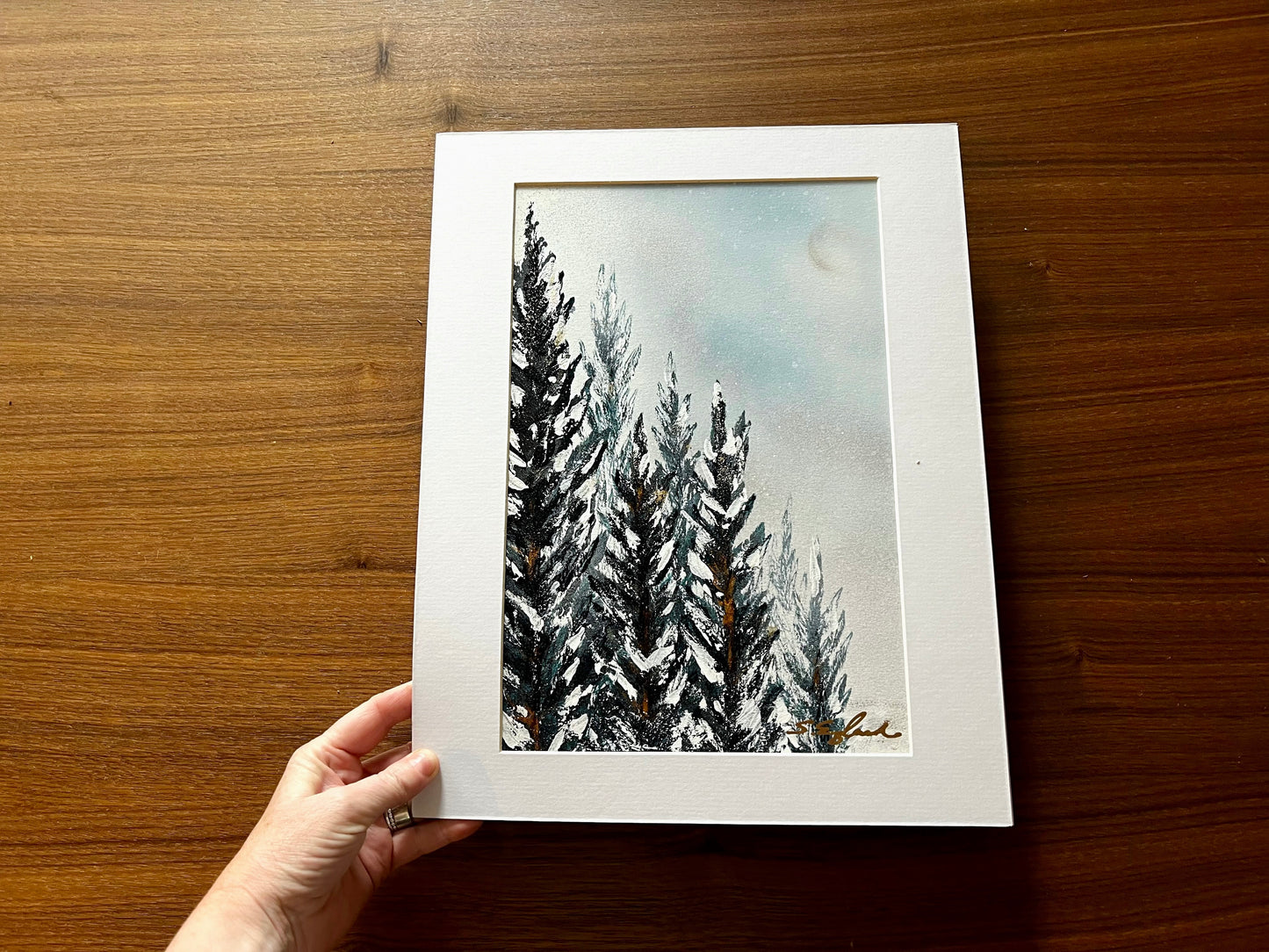 'Frosty morning' 9x12" original art in 11x14 mat