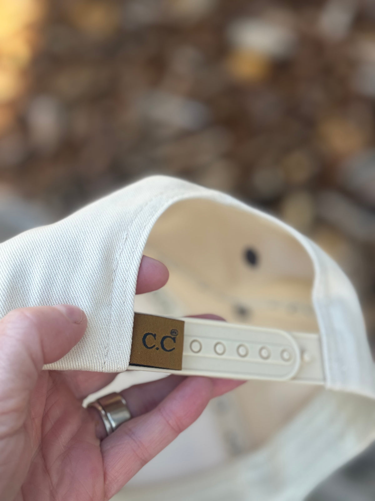Hand painted wearable art on cream canvas/ blue grey suede baseball hat - winter landscape