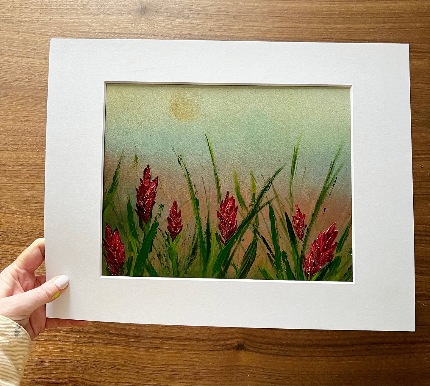 'Indian paintbrushes' 8x10" original art on paper