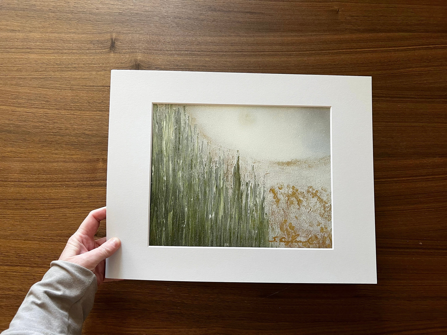 Abstracted 9x12" original art in 11x14" mat