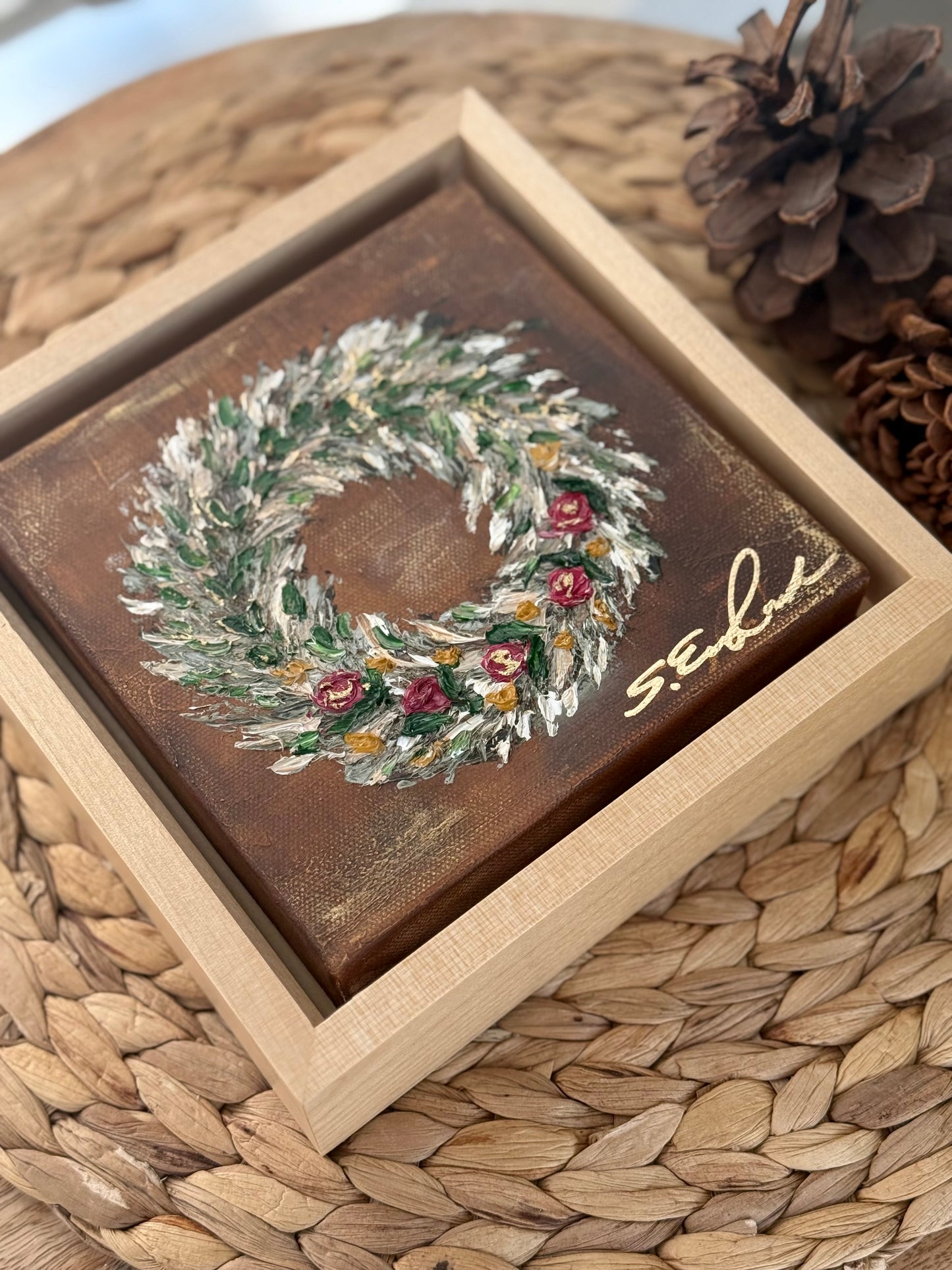 6x6" original art mounted in a 1 1/2 thick floating frame