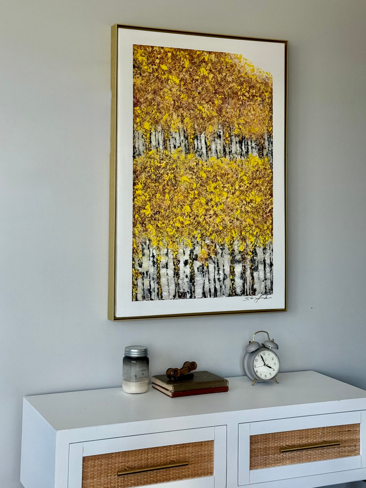 24x36" Original art 'Don't let it get away' bright and bold colors.