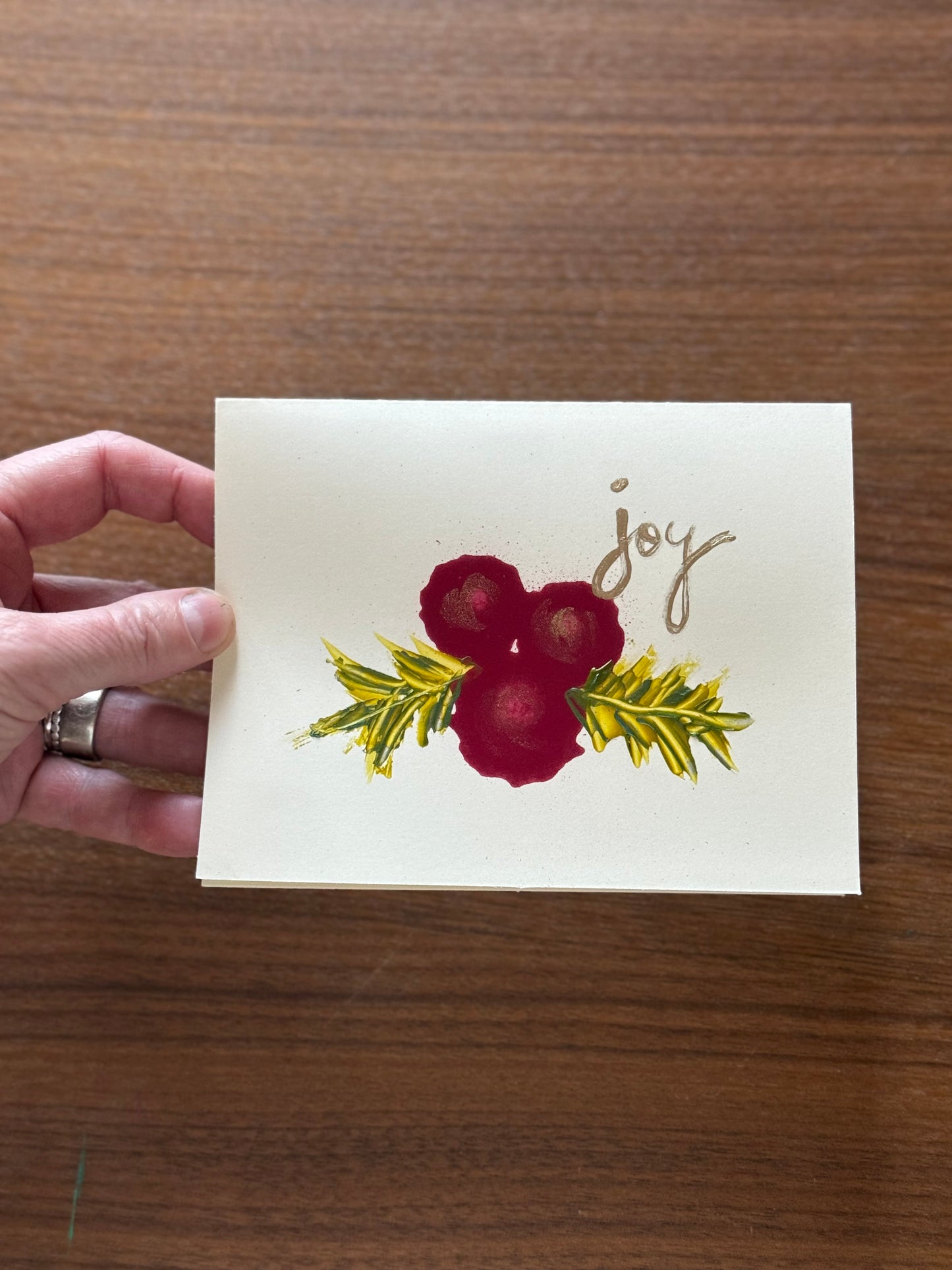 Original art Christmas note cards pack of five