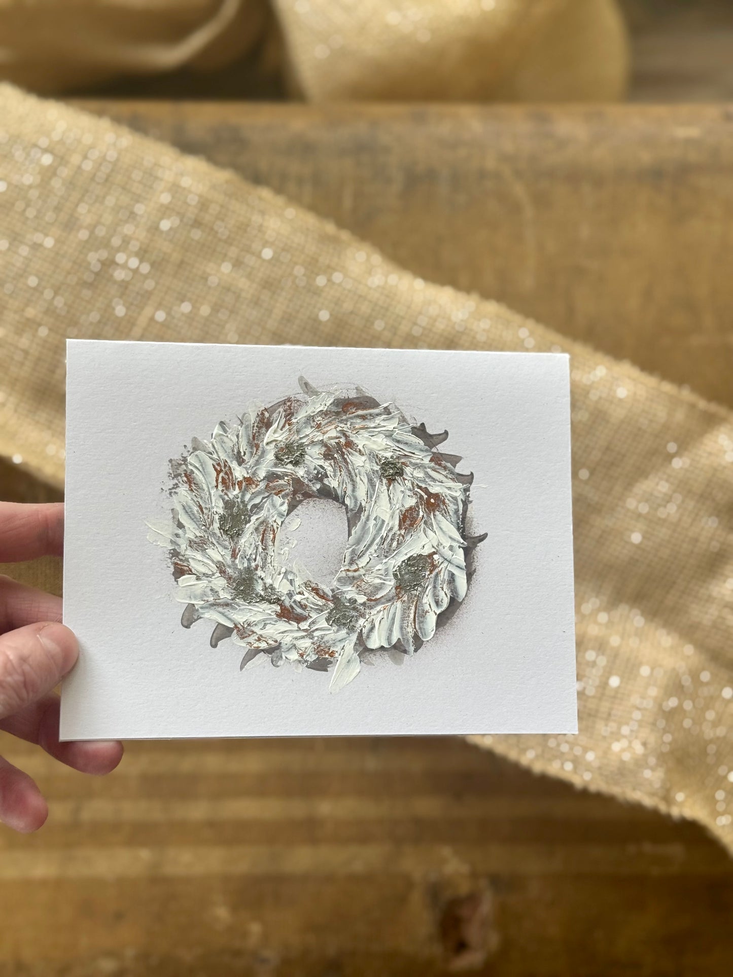 Hand painted original art cards - variety pack wreaths