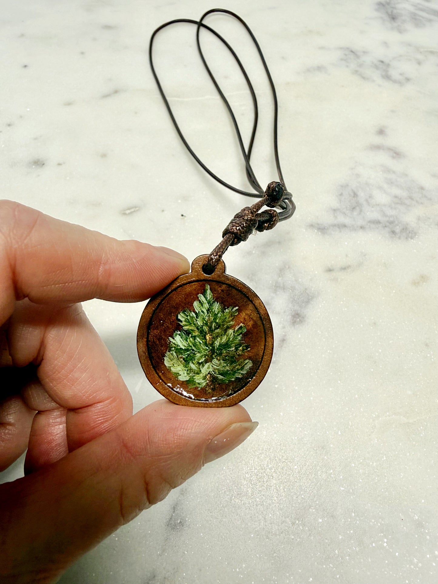 Hand painted tree necklace