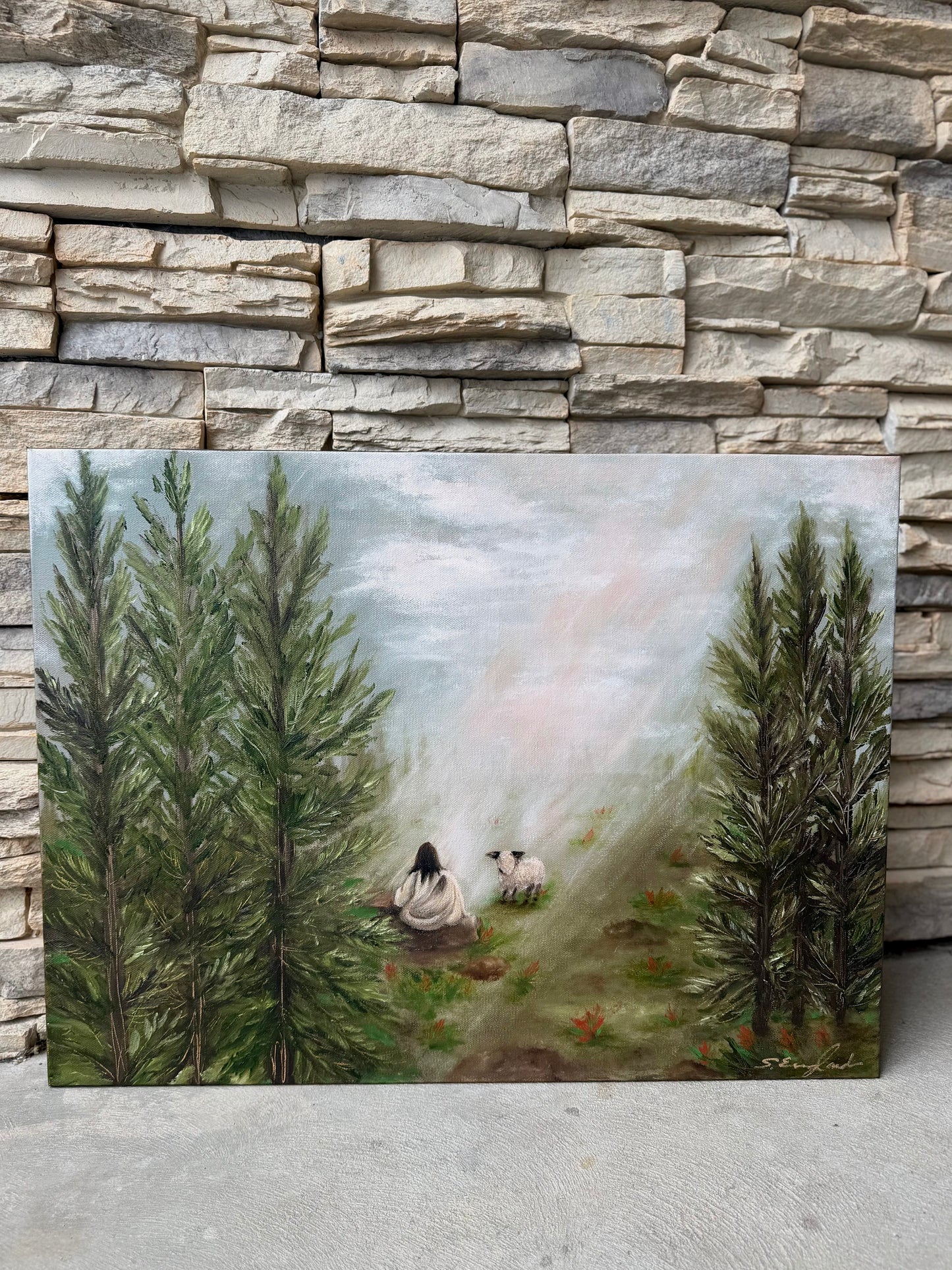 Original art "Deeper rooted in His love' 16x20" canvas art