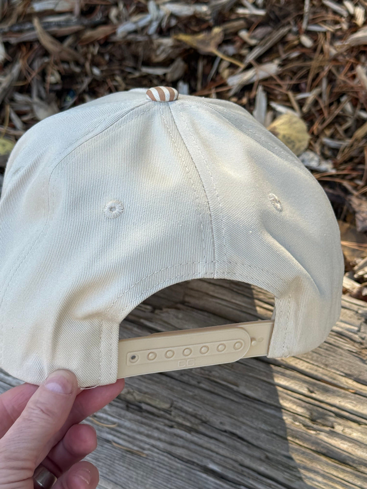 Hand painted wheat field painted on cream and brown canvas hat