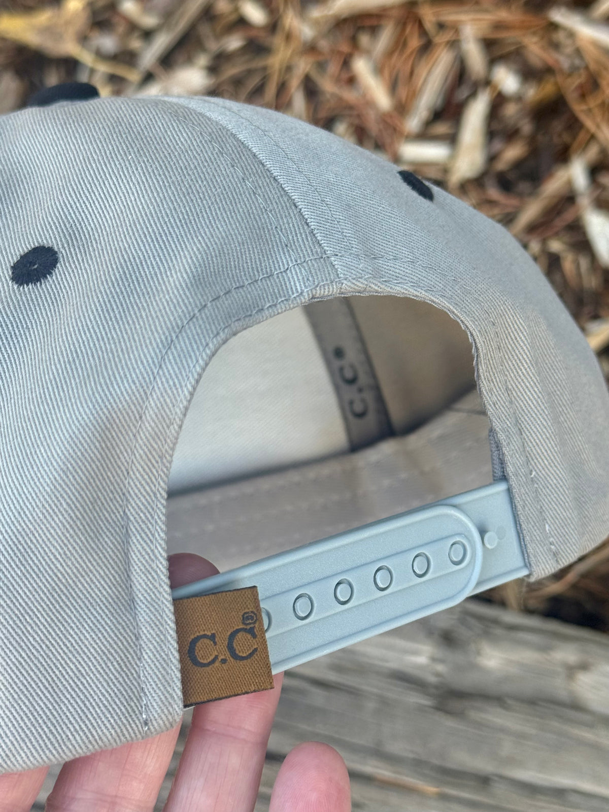 Hand painted fish - black and cream canvas hat