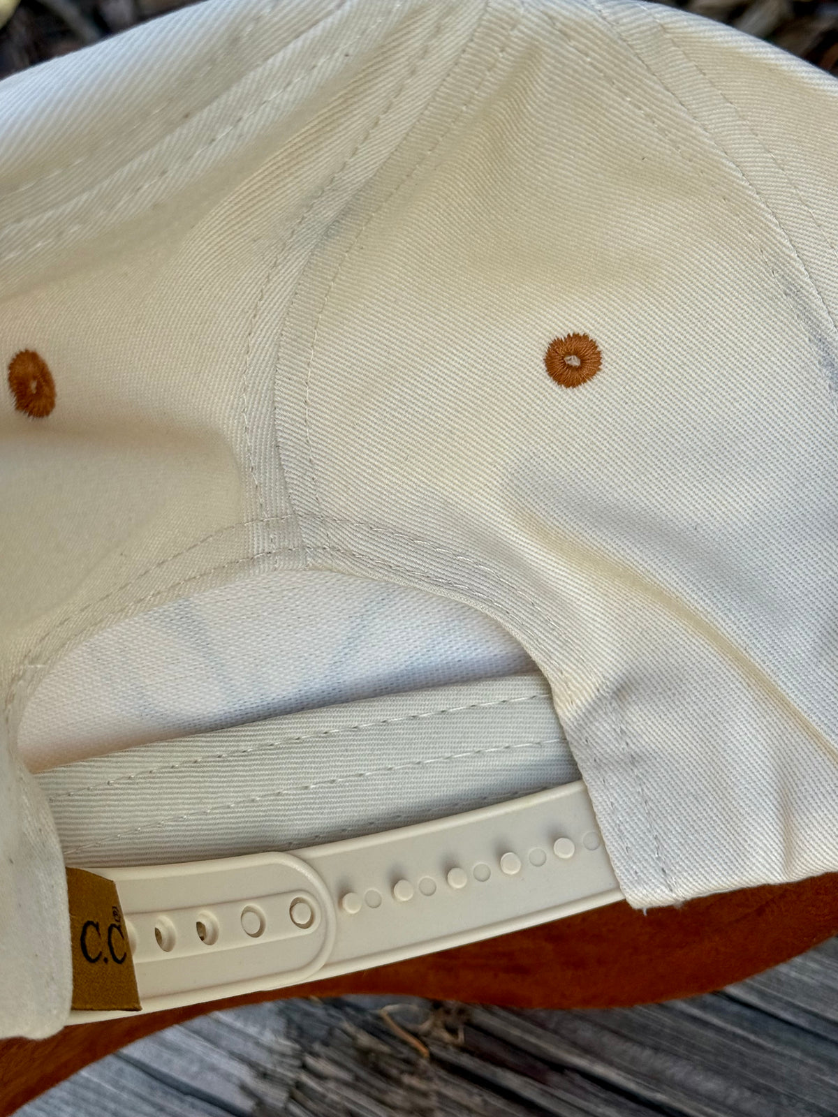 Hand painted canvas/suede brown and cream baseball hat - deer