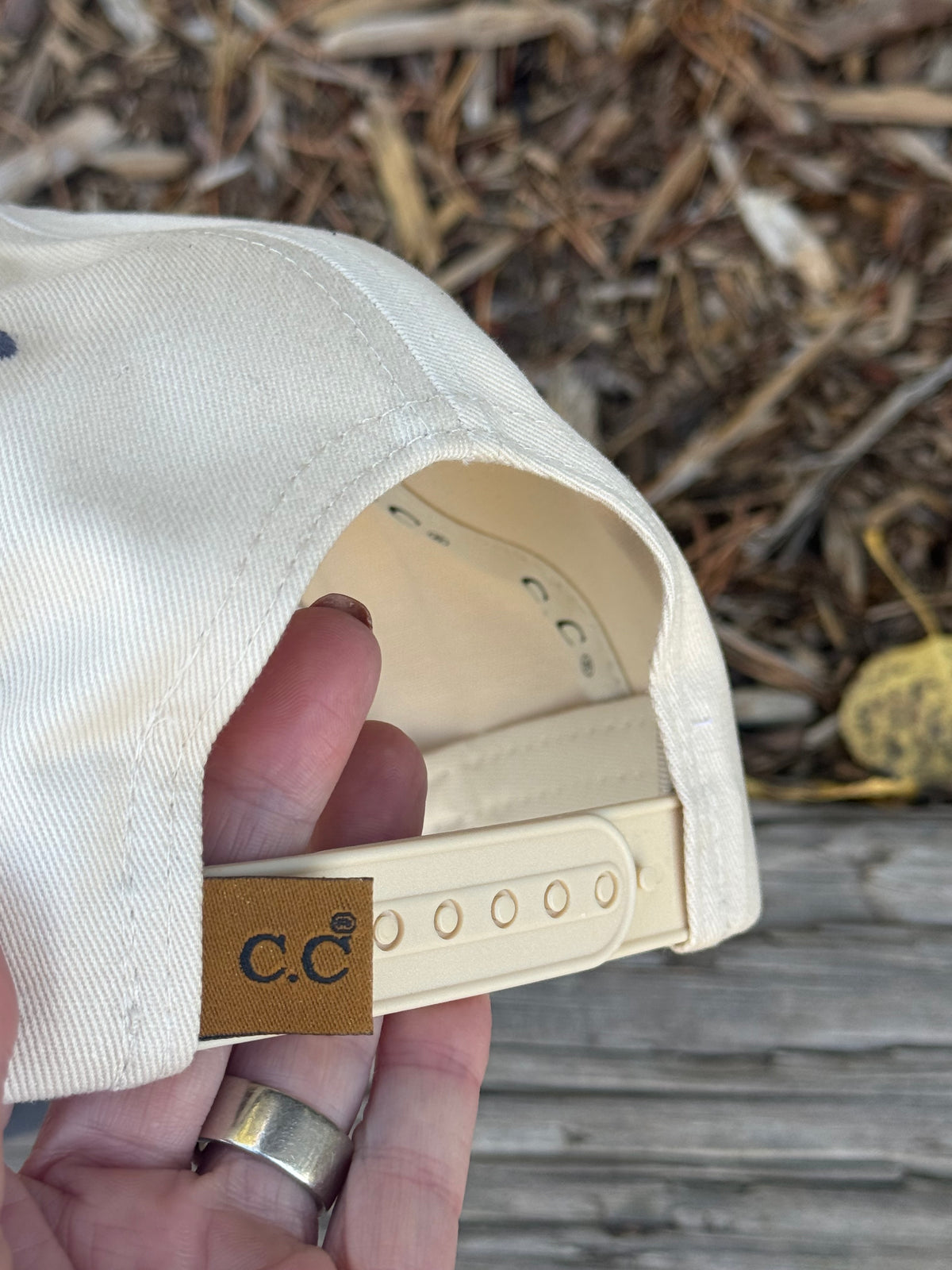Hand painted canvas hat with soft grey suede brim - Mountain trail vibes