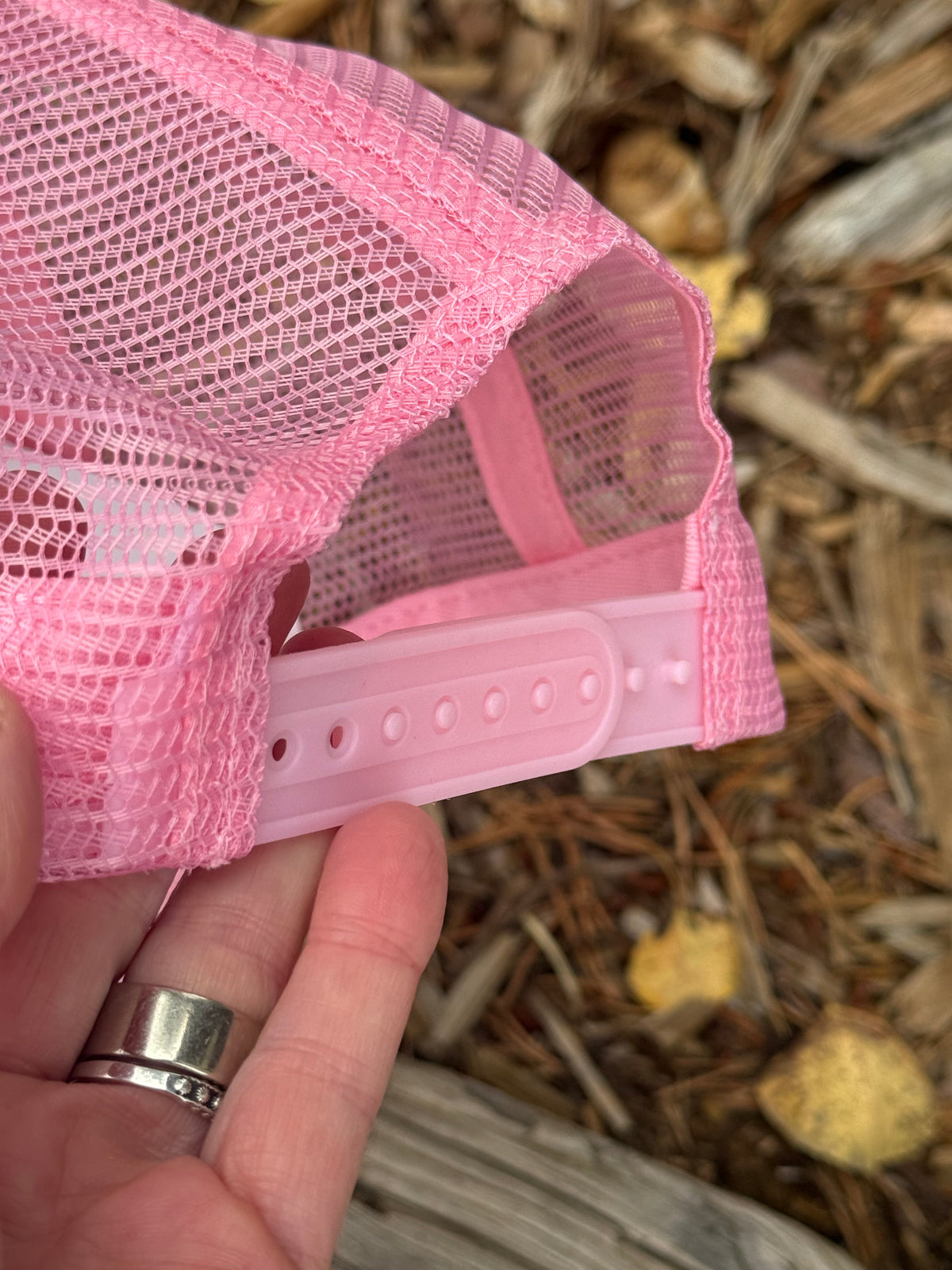 Hand painted wearable art! Painted on pink/white foam trucker hat - salmon fish