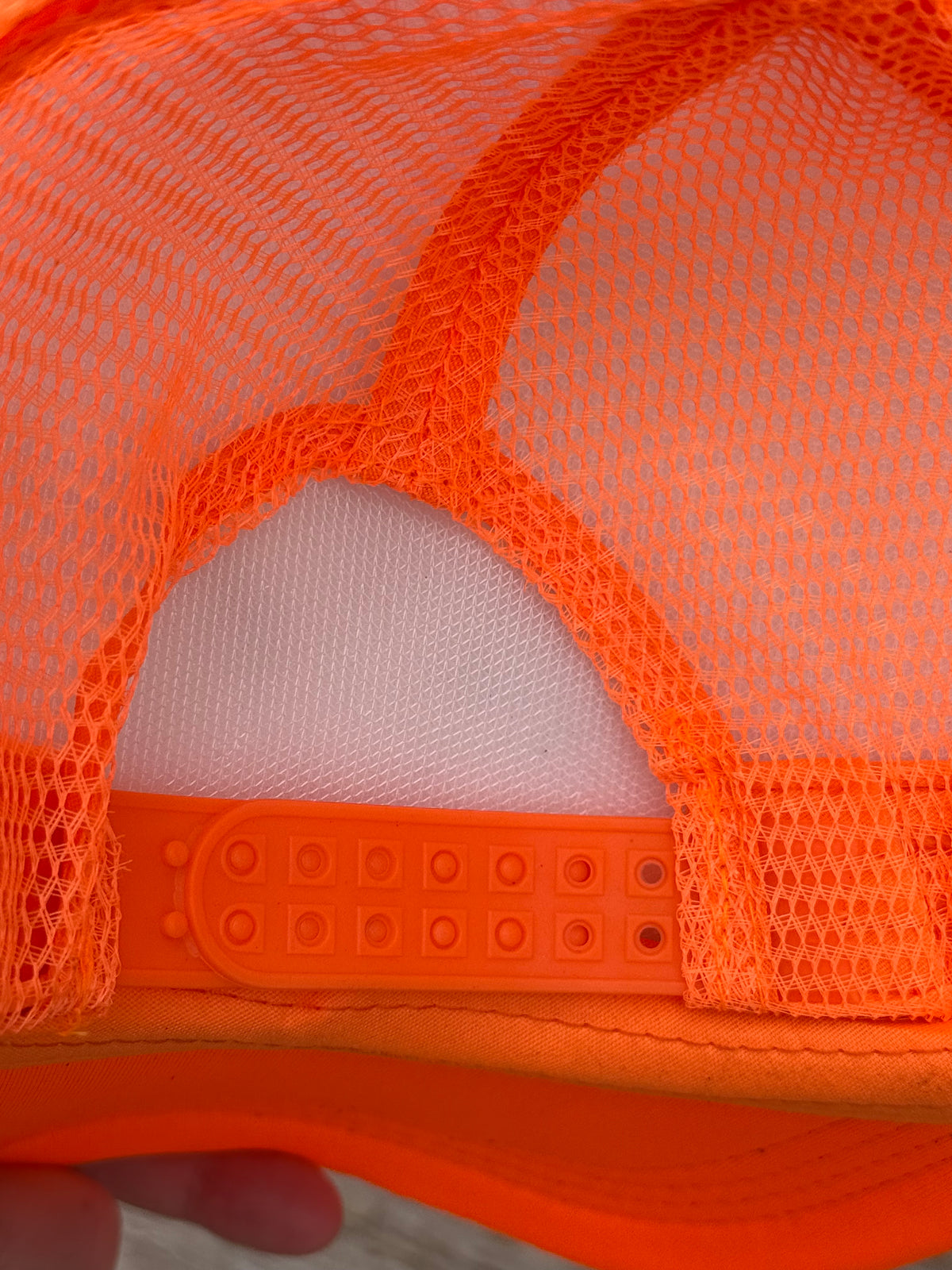 Hand painted bright orange cotton foam trucker hat - deer vibes
