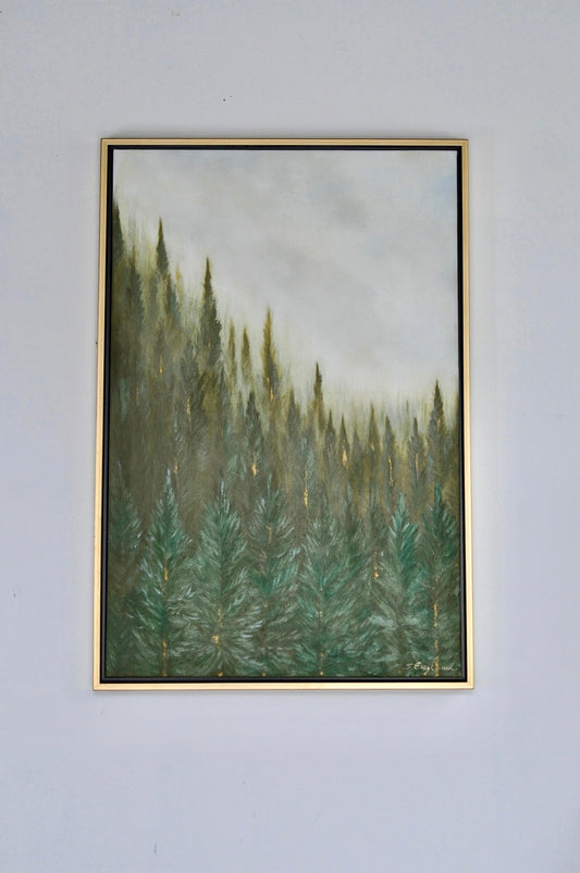 Original art 'Focused' 24x36 with gold frame