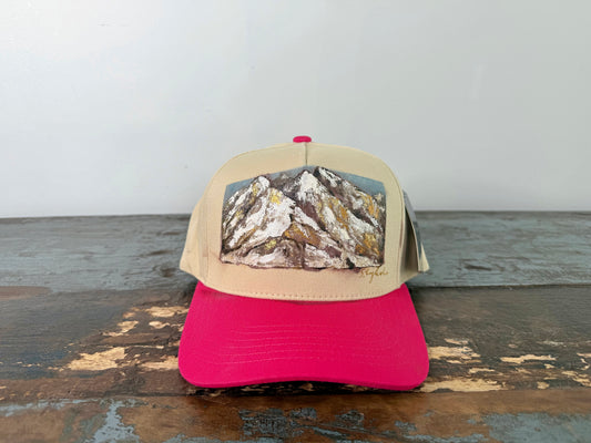 Wearable art - climb a mountain trucker hat