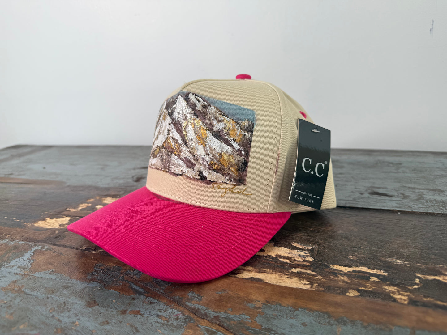 Wearable art - climb a mountain trucker hat
