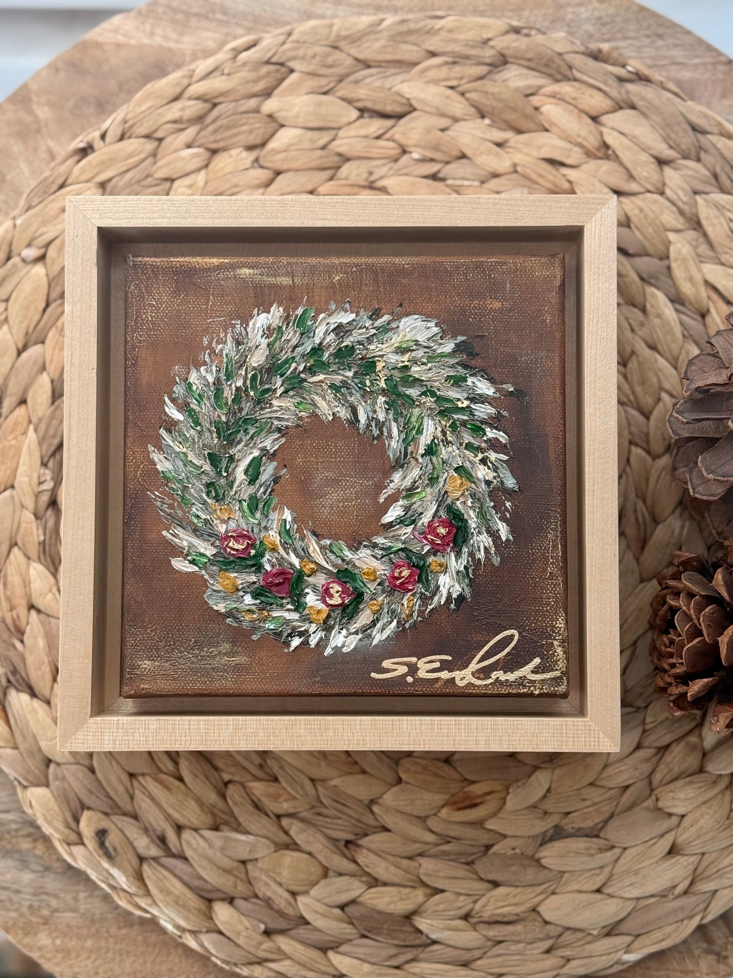 6x6" original art mounted in a 1 1/2 thick floating frame