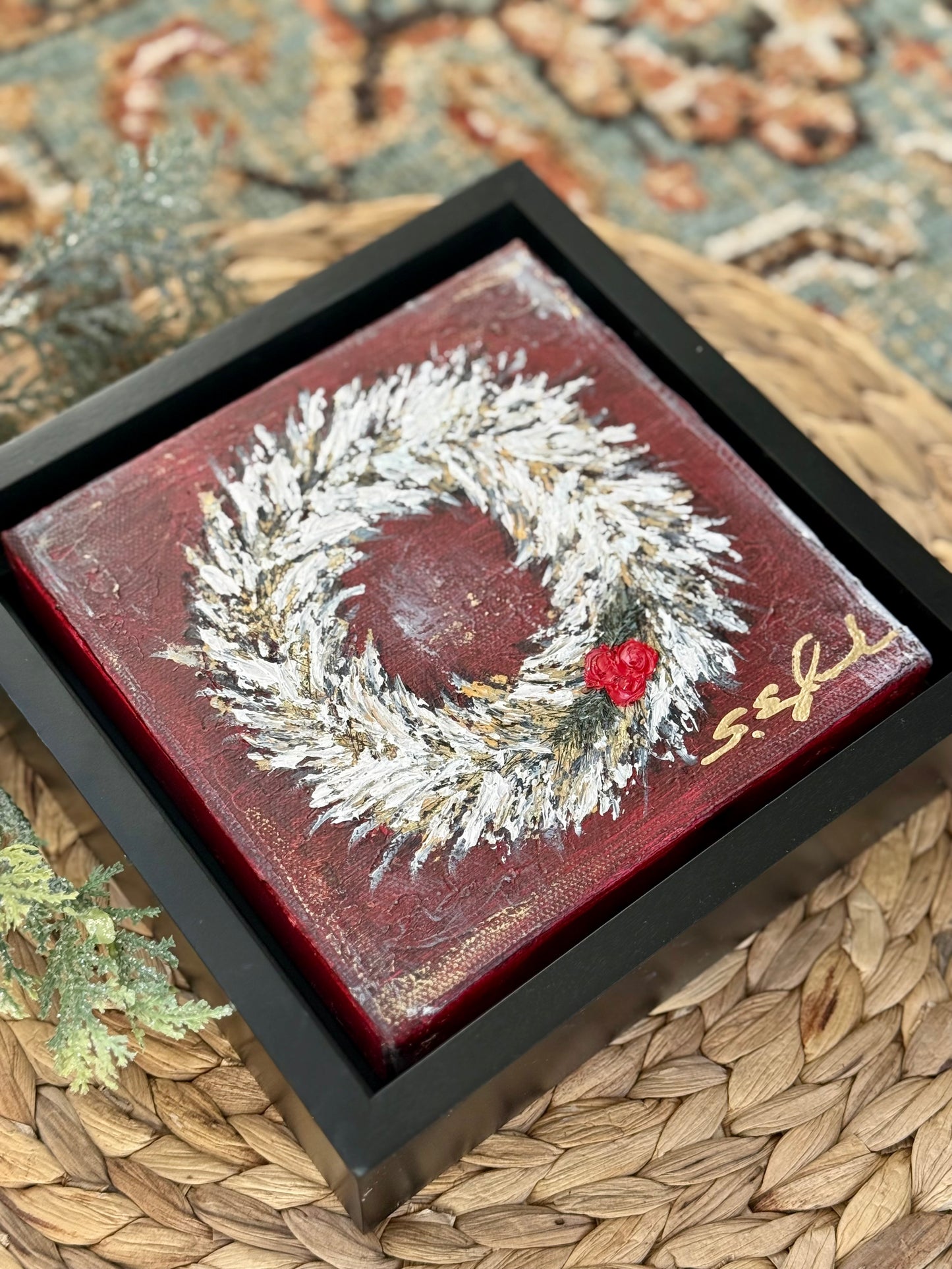 Original art wreath 6x6"
