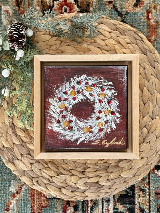 original art wreath art 6x6"