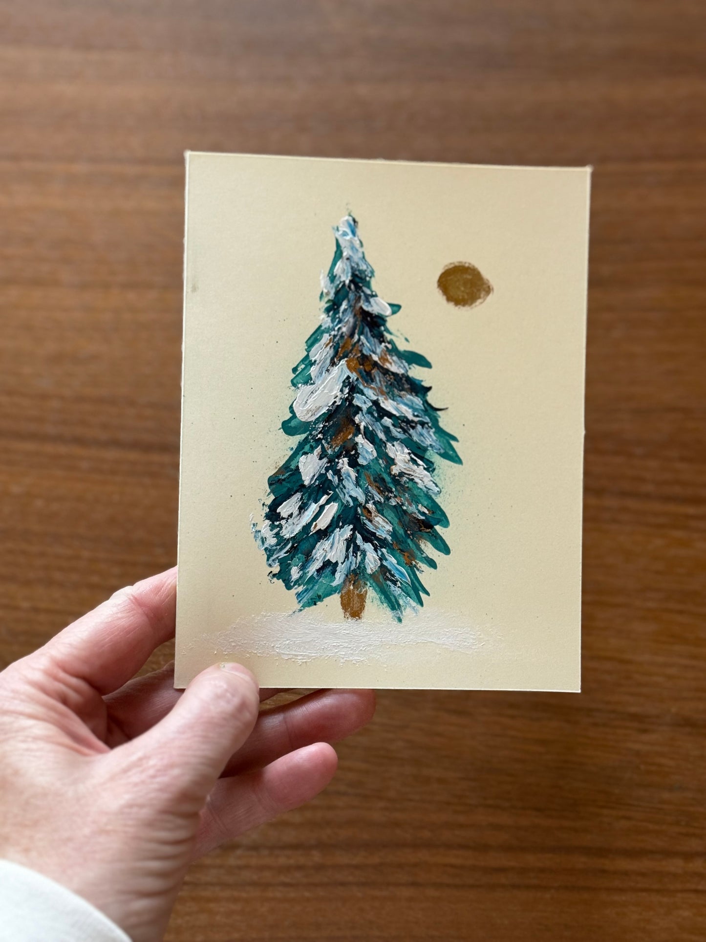 Original art Christmas note cards pack of five