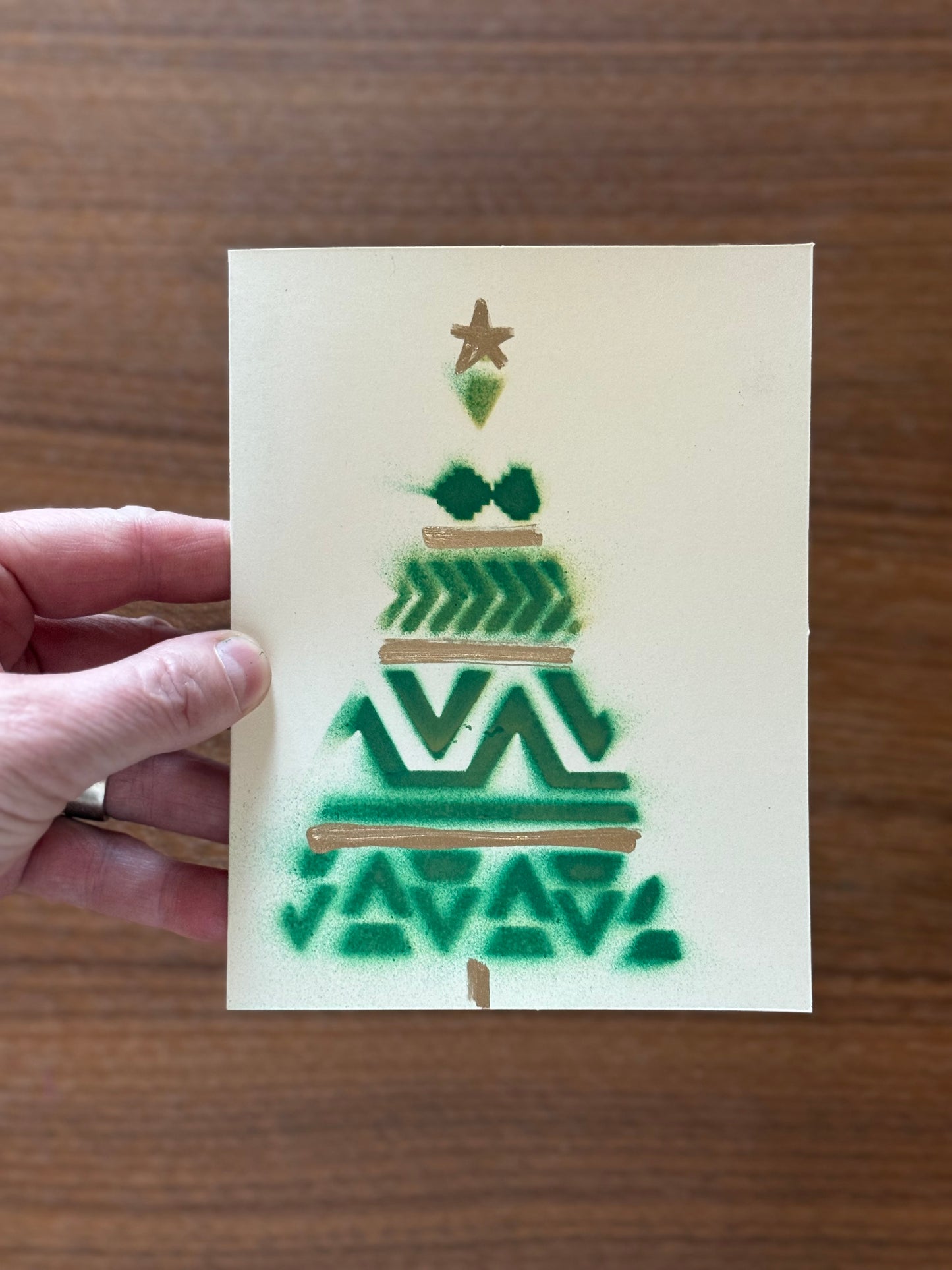 Original art Christmas note cards pack of five