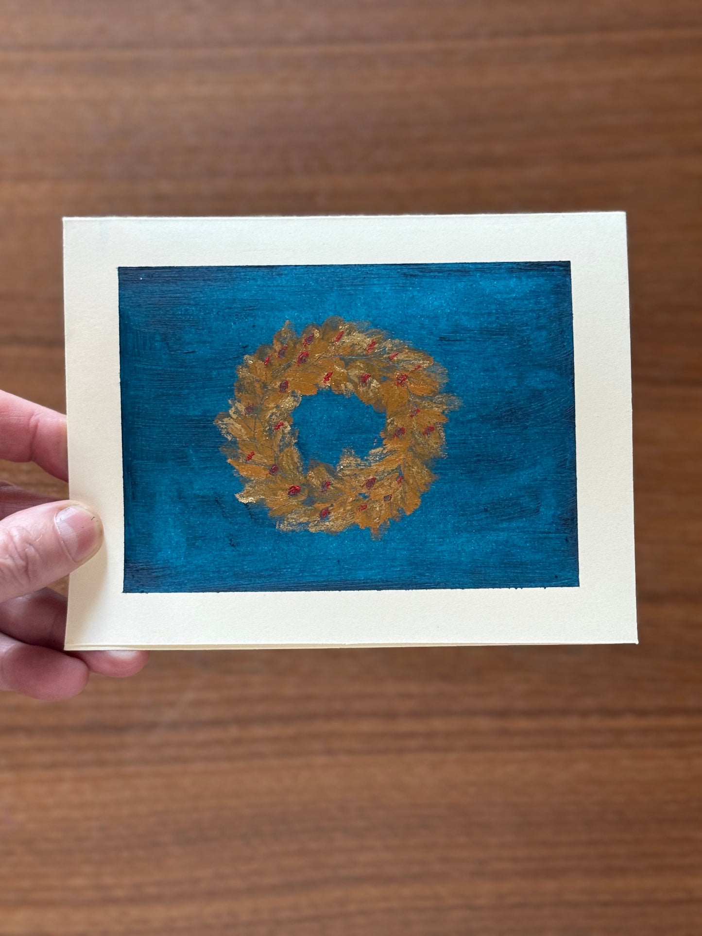 Original art Christmas note cards pack of five