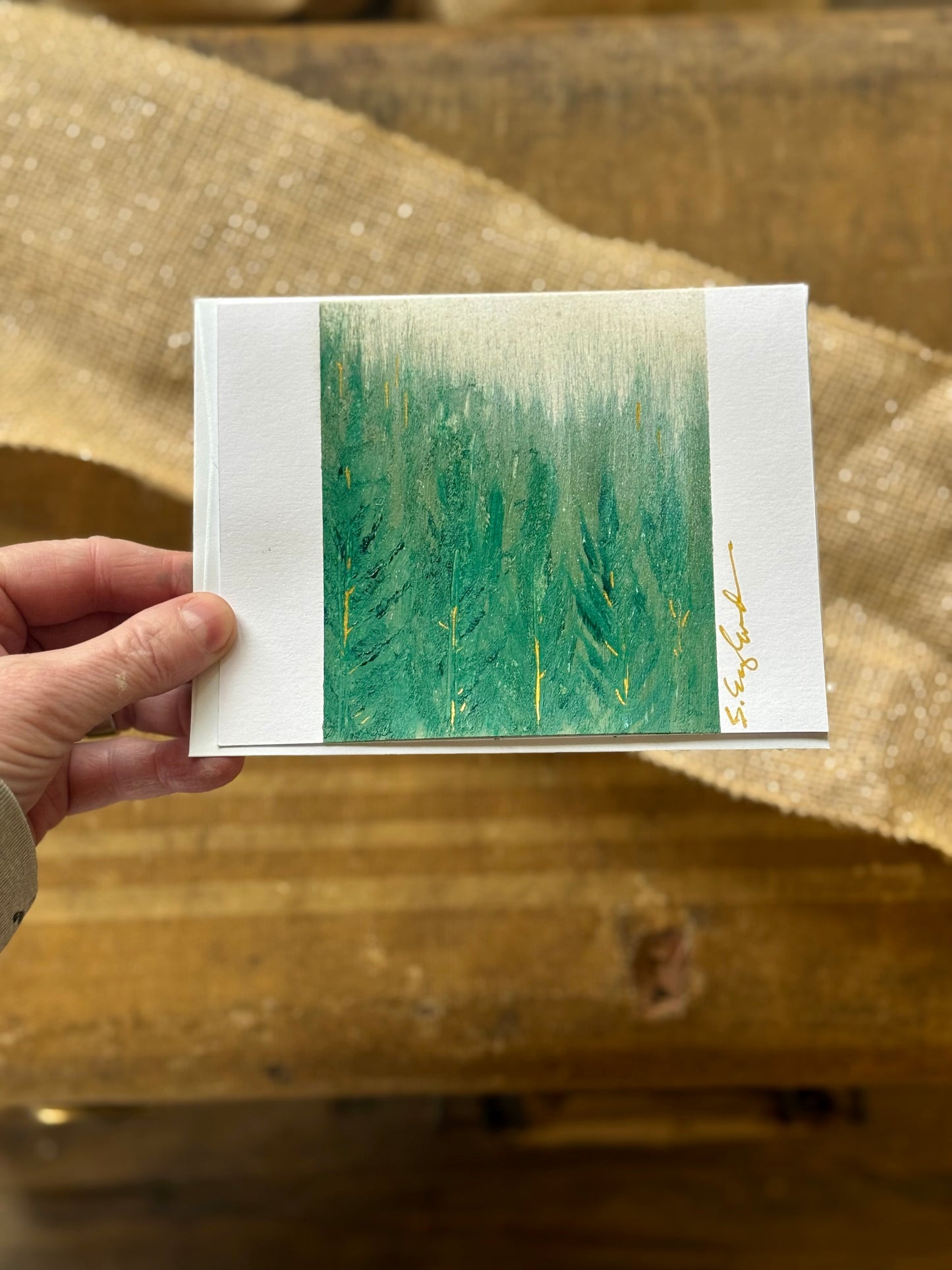 Original art Christmas note card variety pack - trees