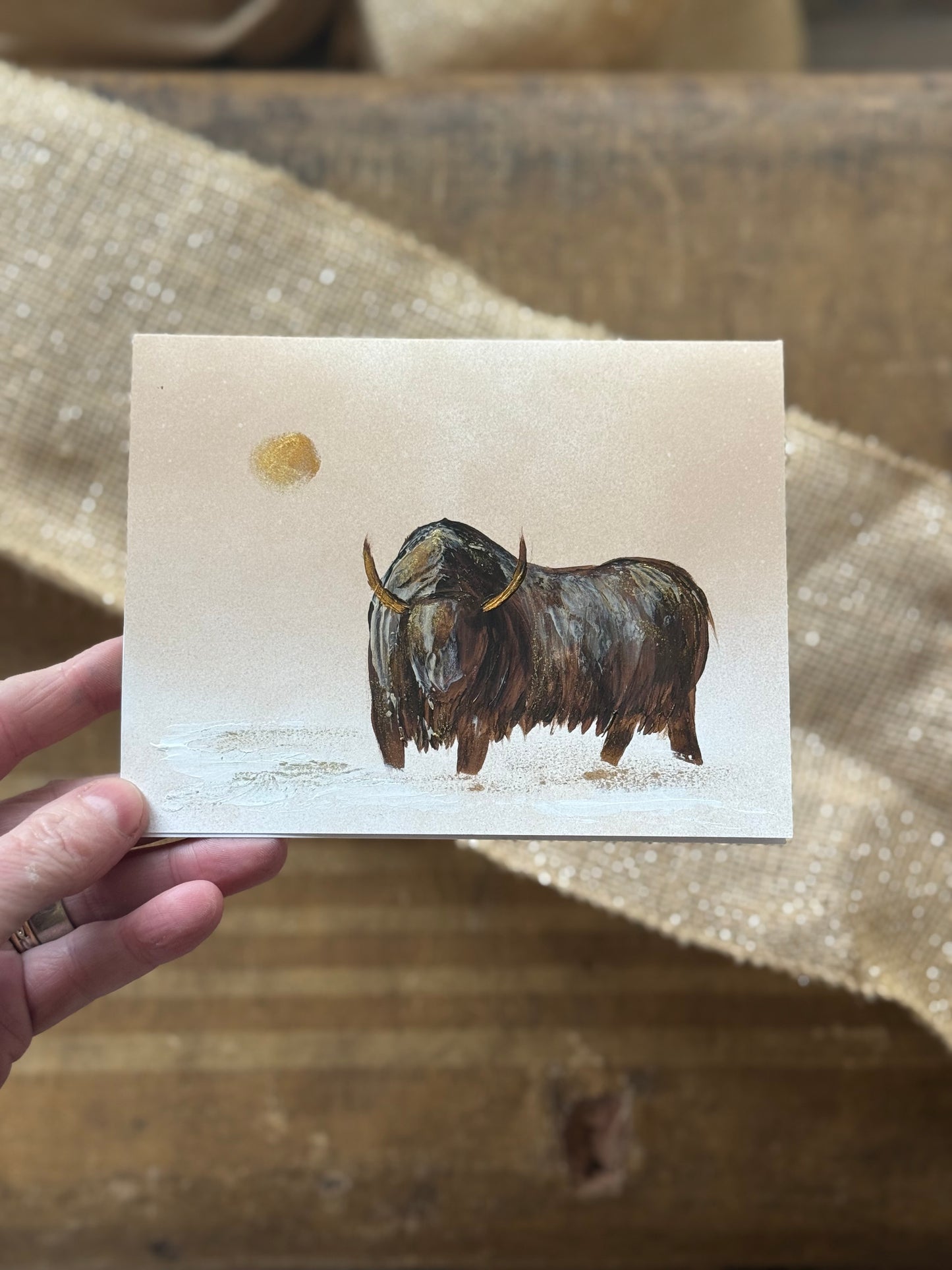 Original art note cards - variety pack of buffalos