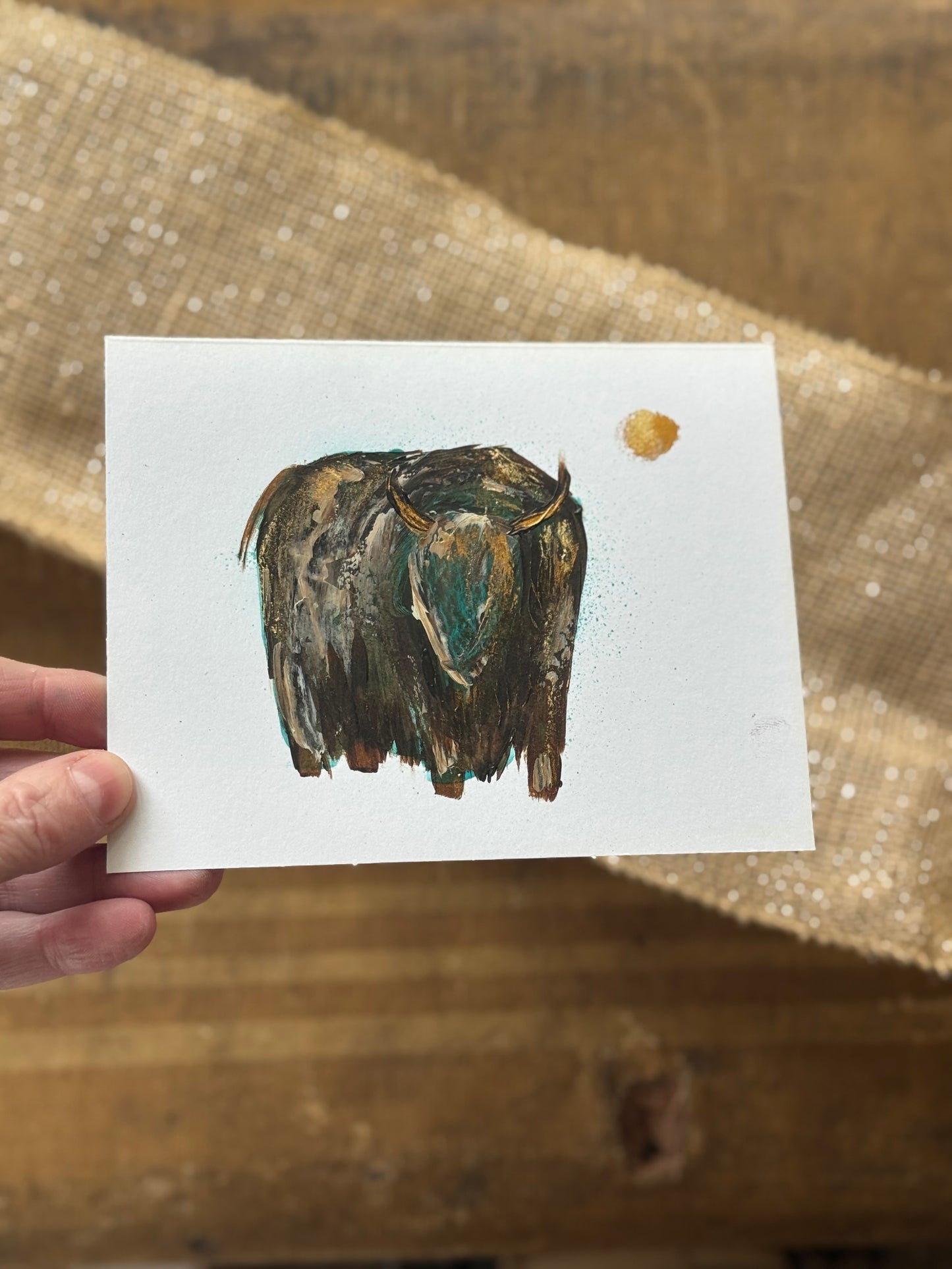 Original art note cards - variety pack of buffalos