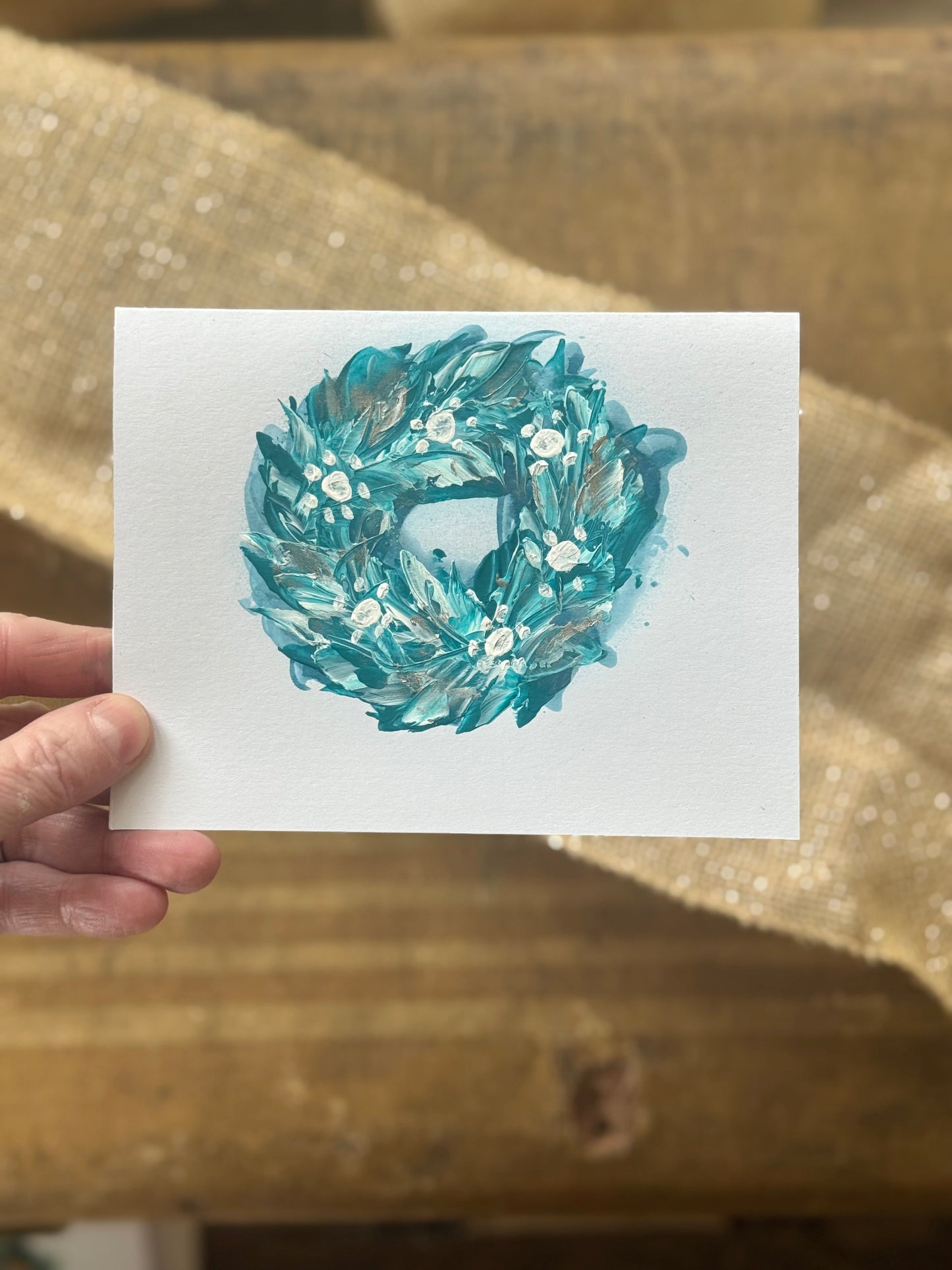 Hand painted original art cards - variety pack wreaths