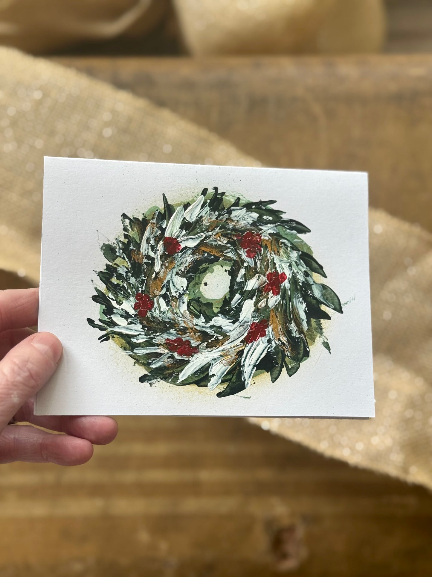 Hand painted original art cards - variety pack wreaths