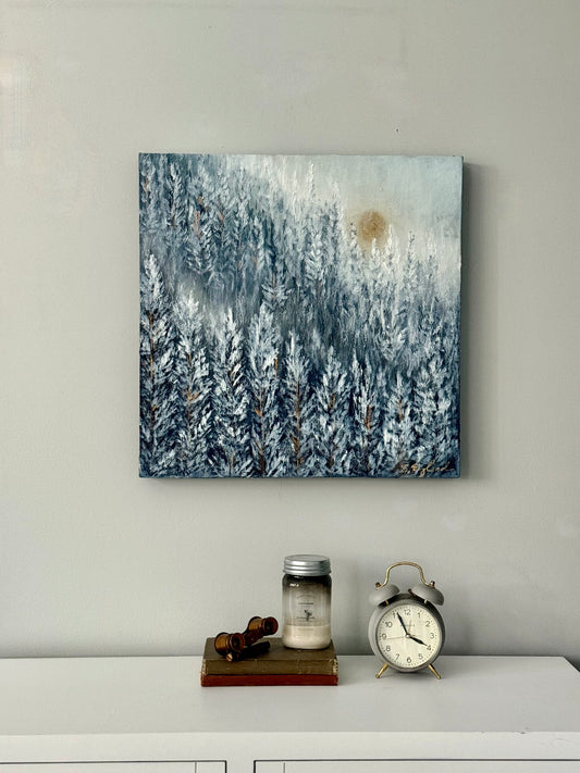 Original art 'Brisk morning' 20x20" canvas art