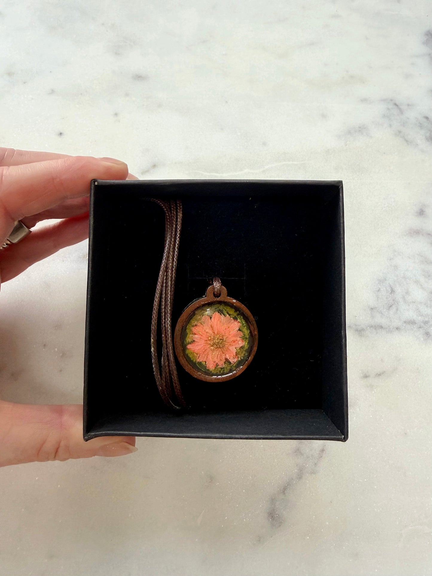 Hand painted wildflower necklace