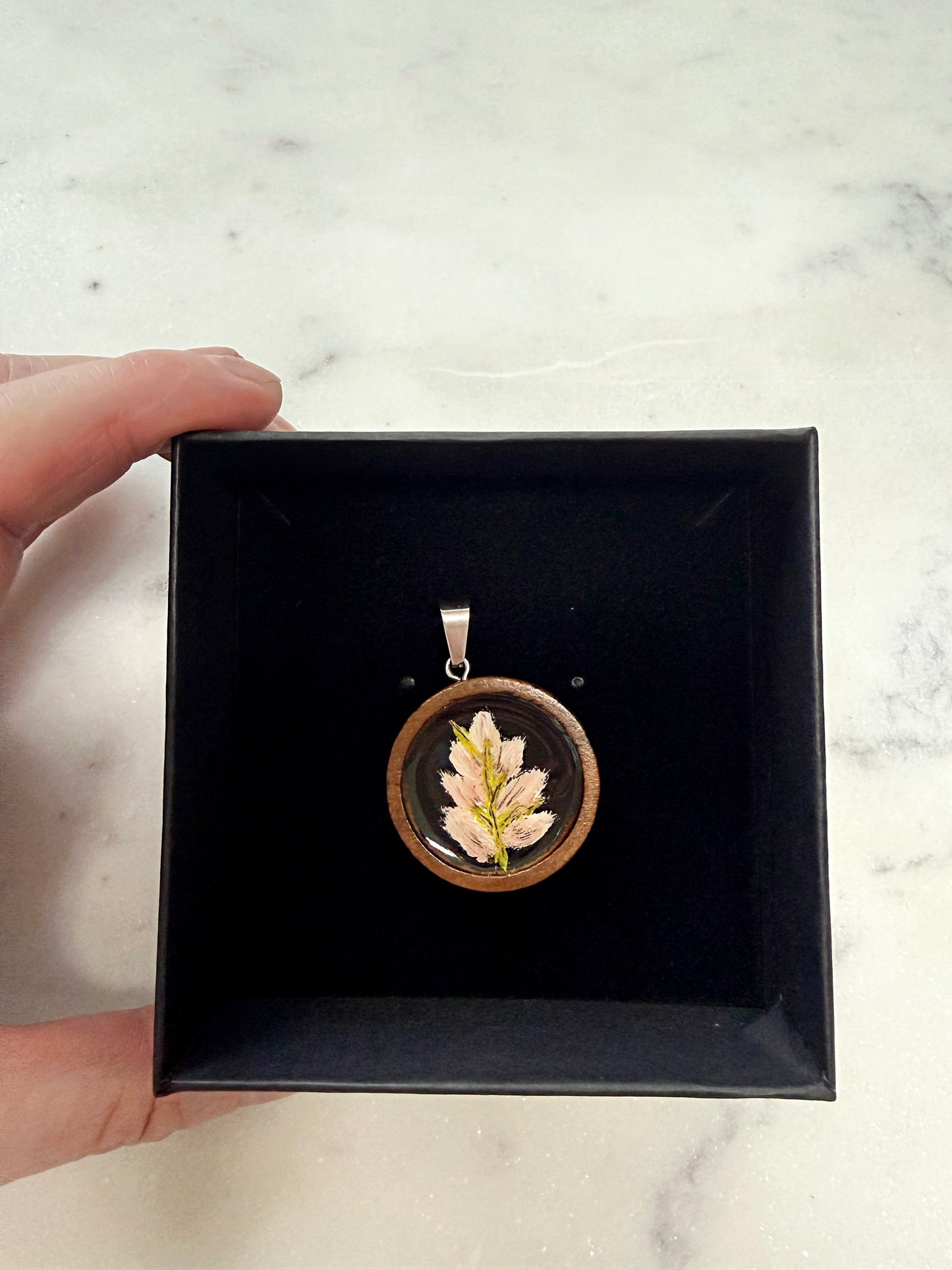 Hand painted blush wildflower on wood -custom length
