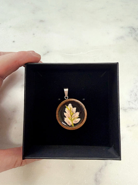 Hand painted blush wildflower on wood -custom length
