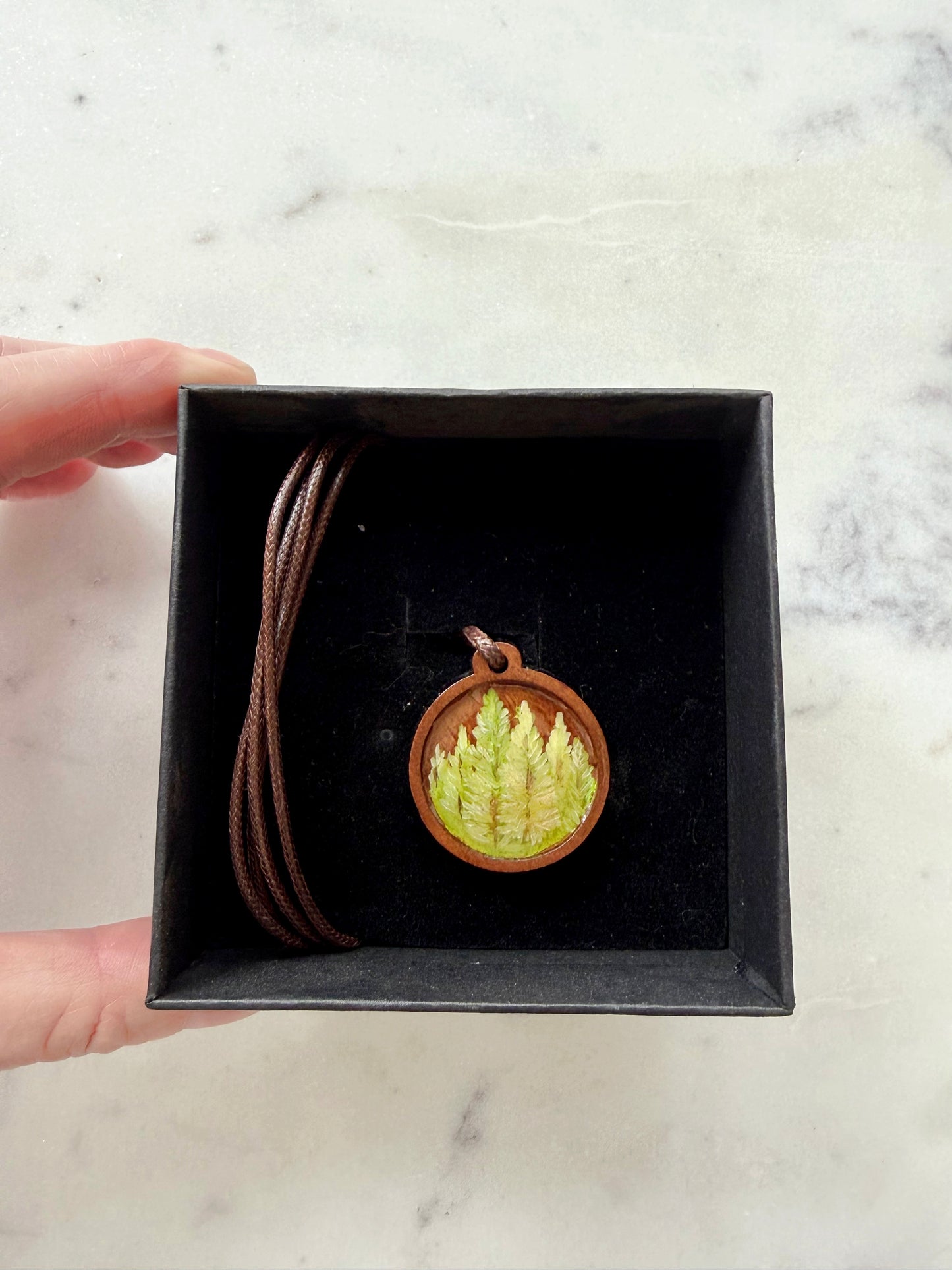 Hand painted grove of trees necklace