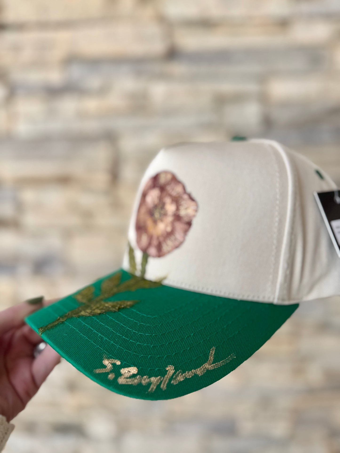 Feeling simple?  Elevate your style with this hand painted poppy trucker hat