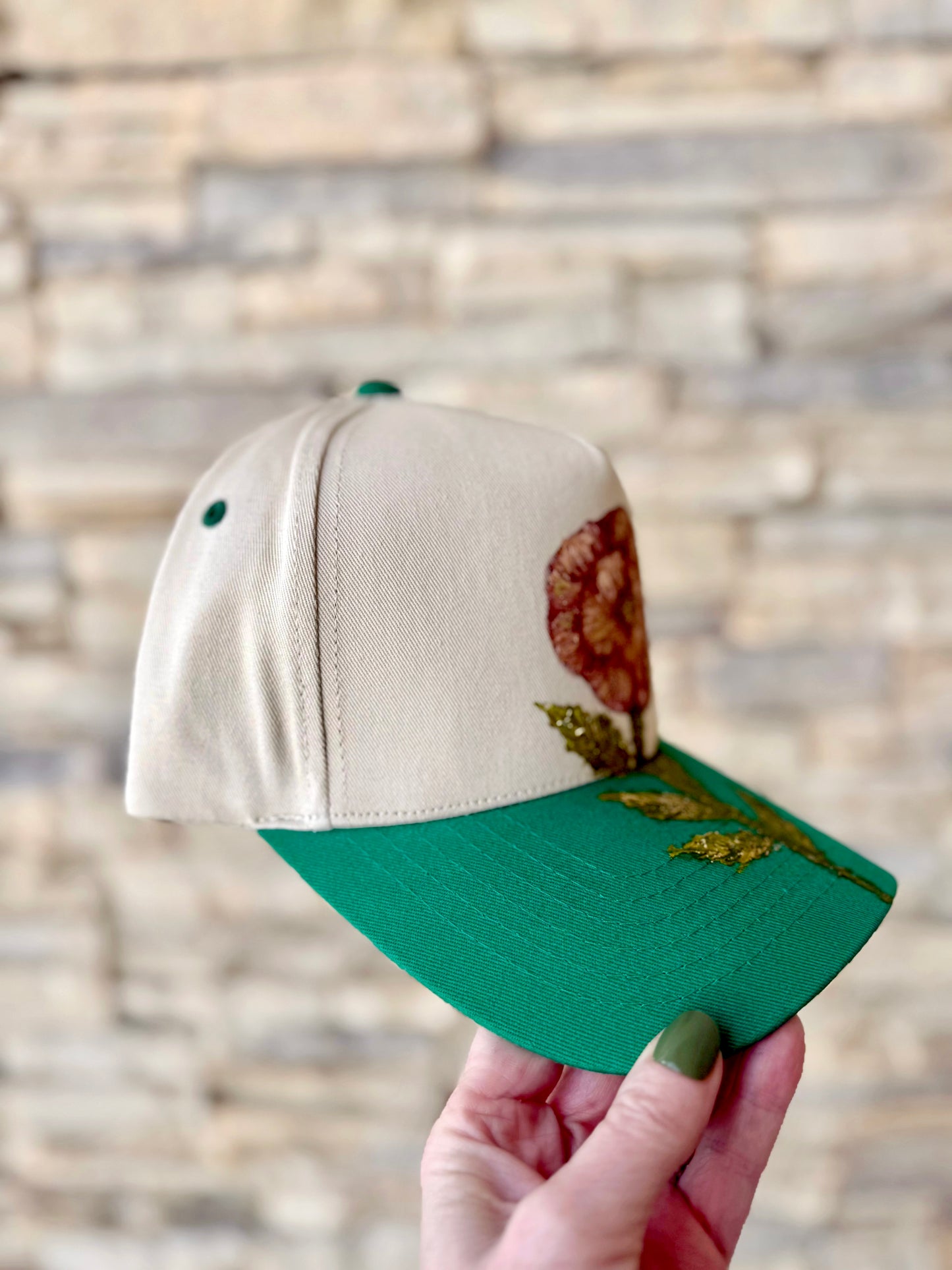 Feeling simple?  Elevate your style with this hand painted poppy trucker hat