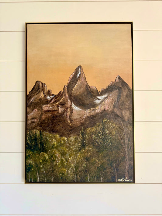 24x48" Original art - 'Full Harmony' a view of the Tetons