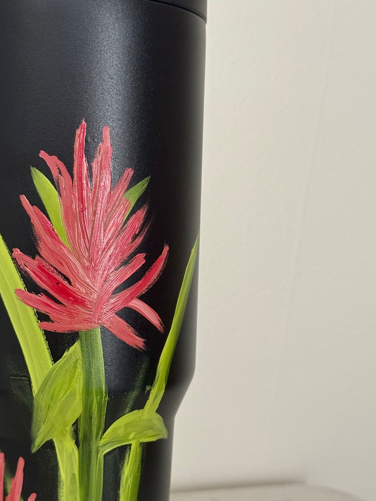 Hand painted 40oz black hydrojug- Indian paintbrush