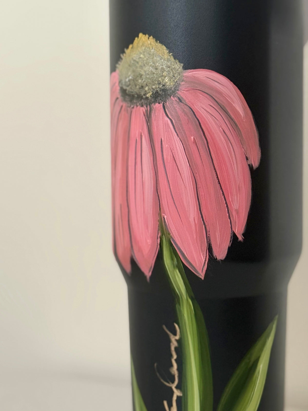 Hand painted 40oz hydrojug- pink coneflower