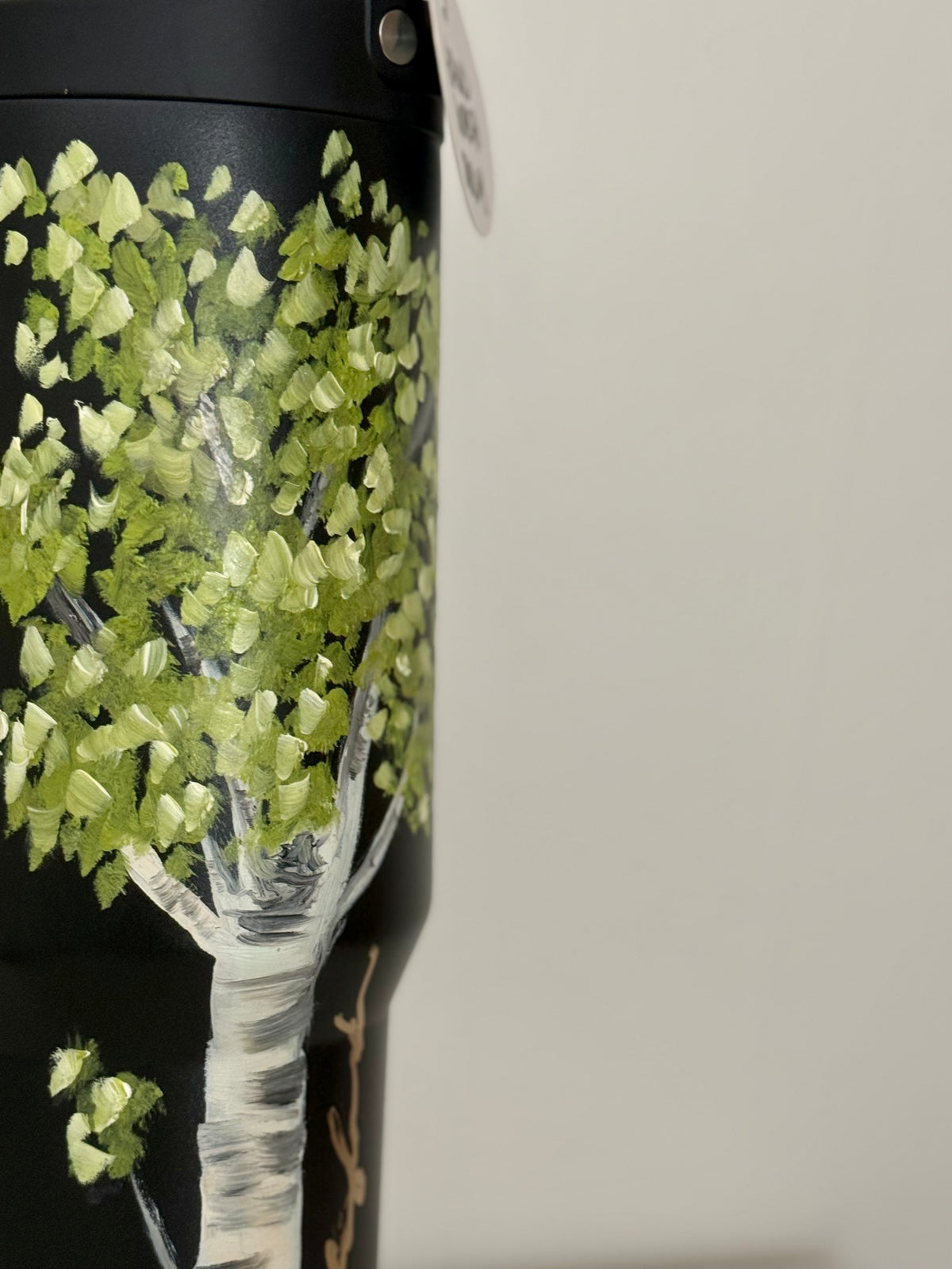 Hand painted 40oz black hydro jug - lone aspen tree