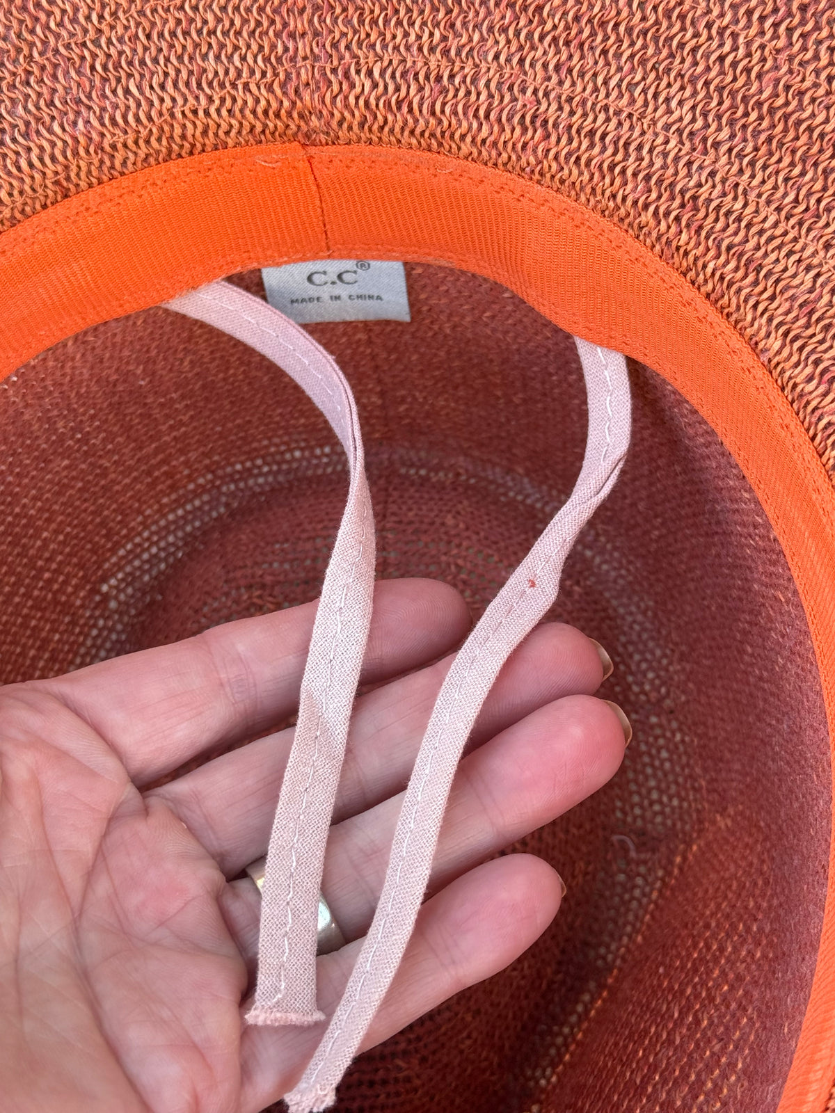 Hand painted orange sunhat style cowgirl/boy hat - spray paint design