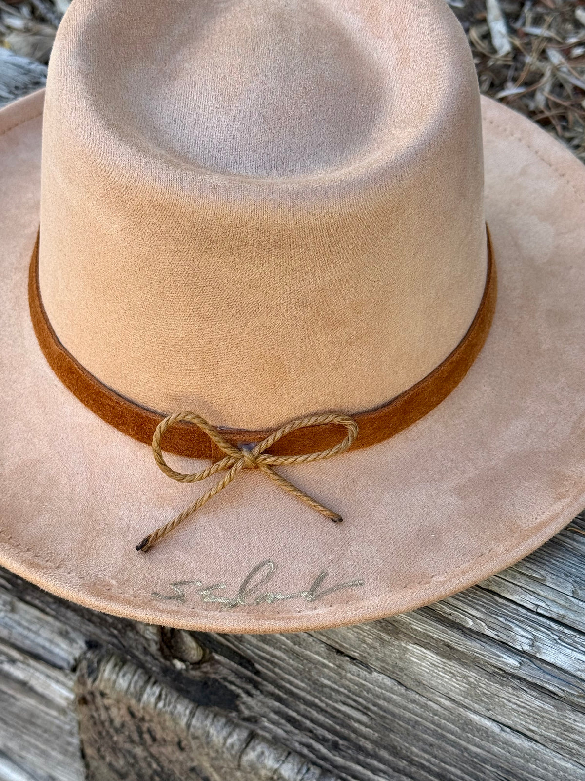 Hand painted small brim rancher hat - southern mountain vibes