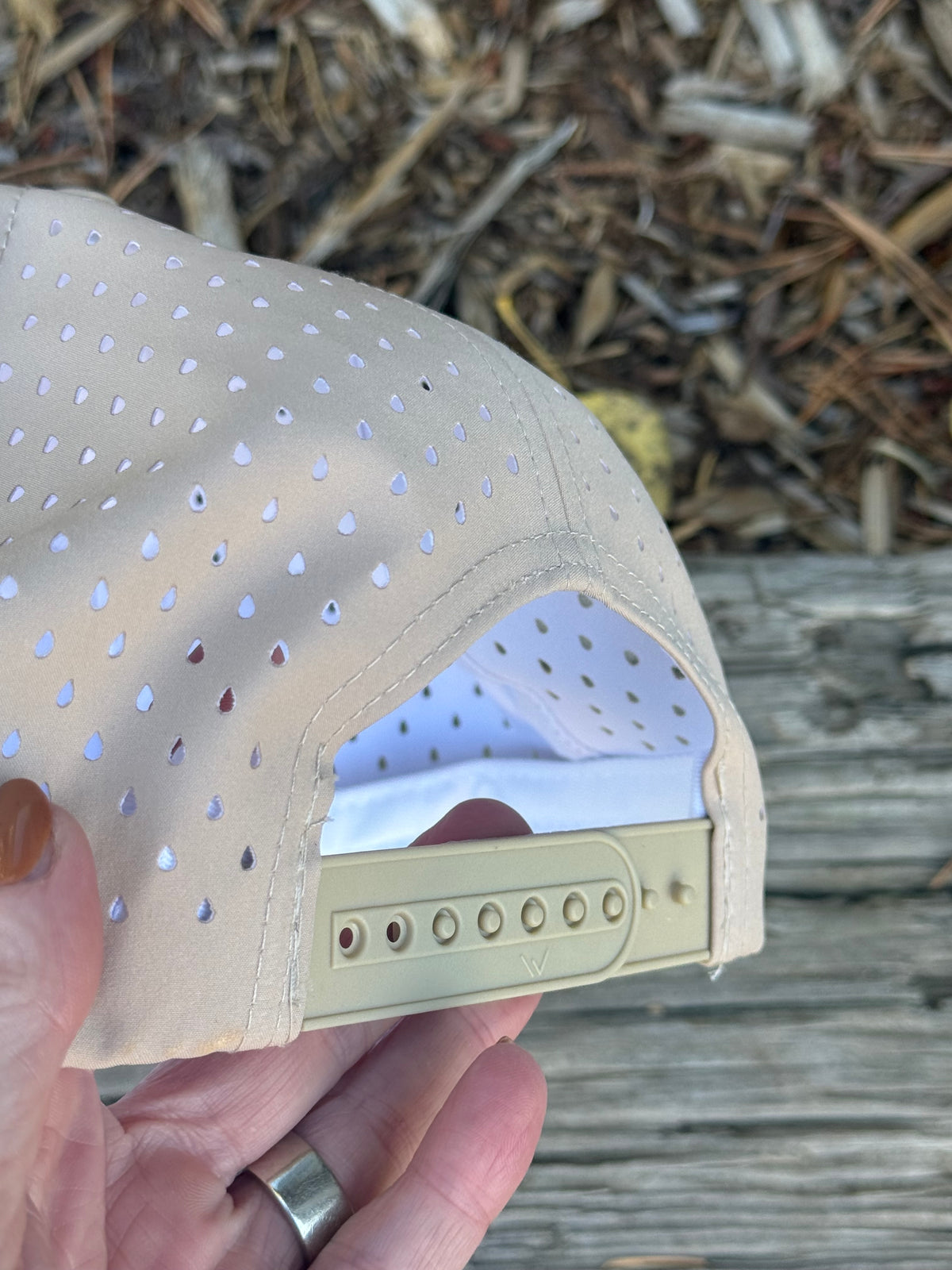 Hand painted wildflower art on tan waterproof flat brim hat